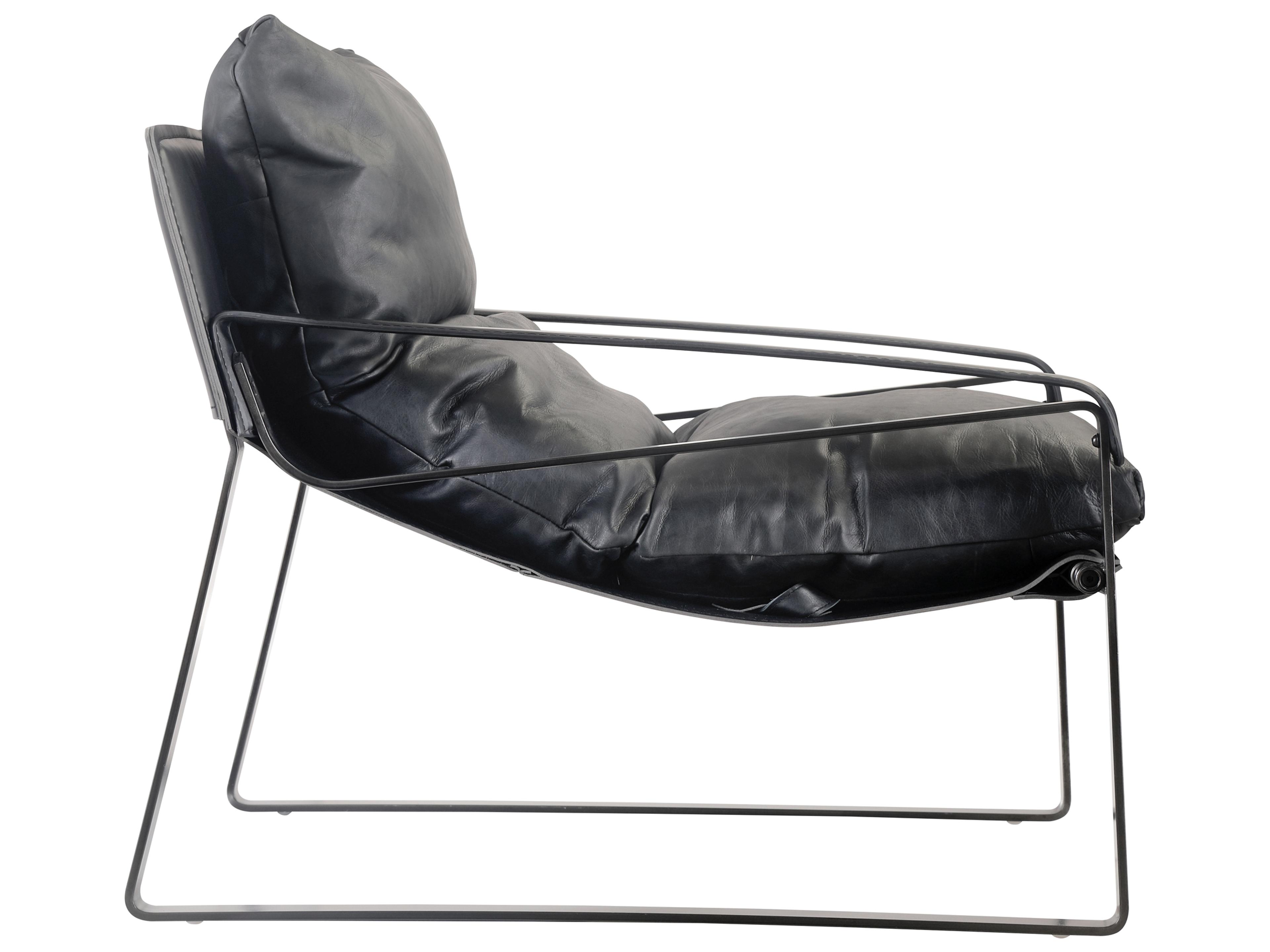 Moe's Home Black Leather Accent Chair