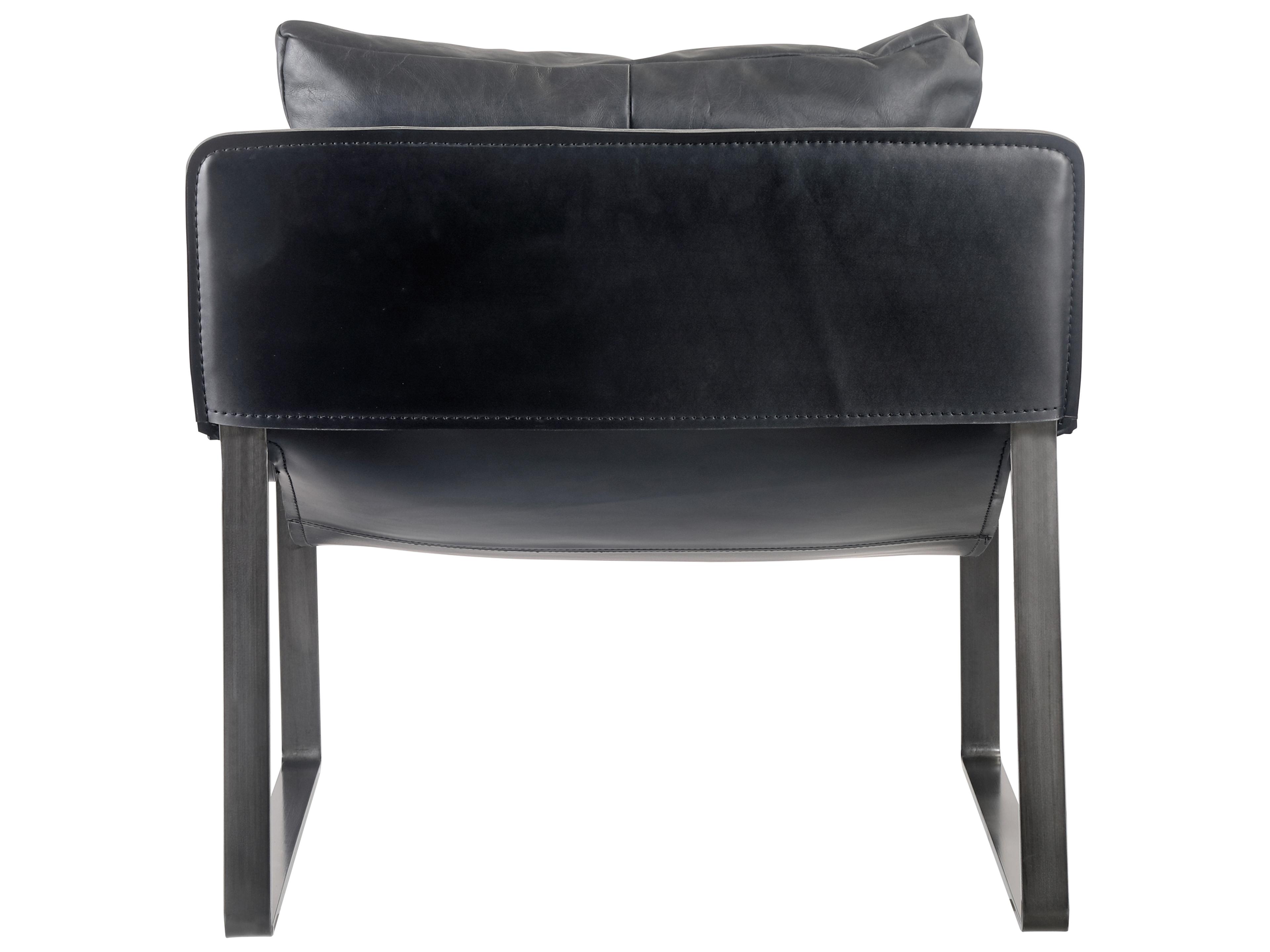 Moe's Home Black Leather Accent Chair