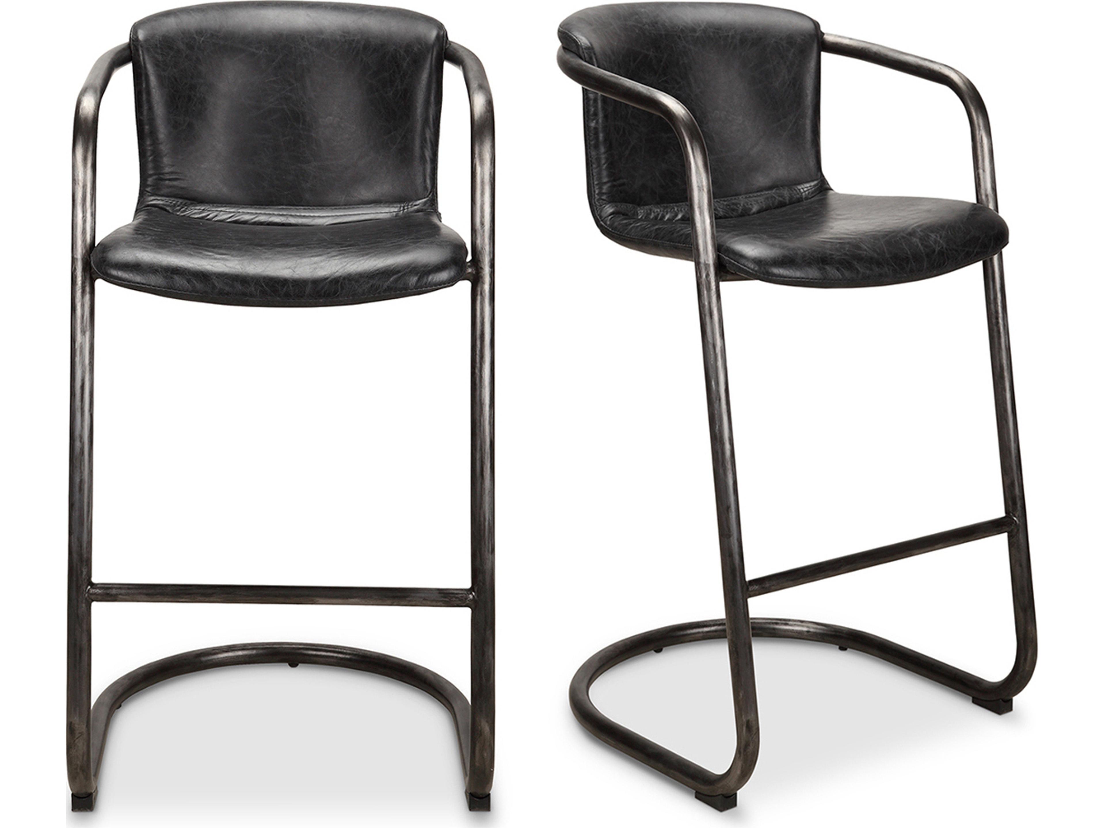 Freeman Leather Bar Stool - Set of Two