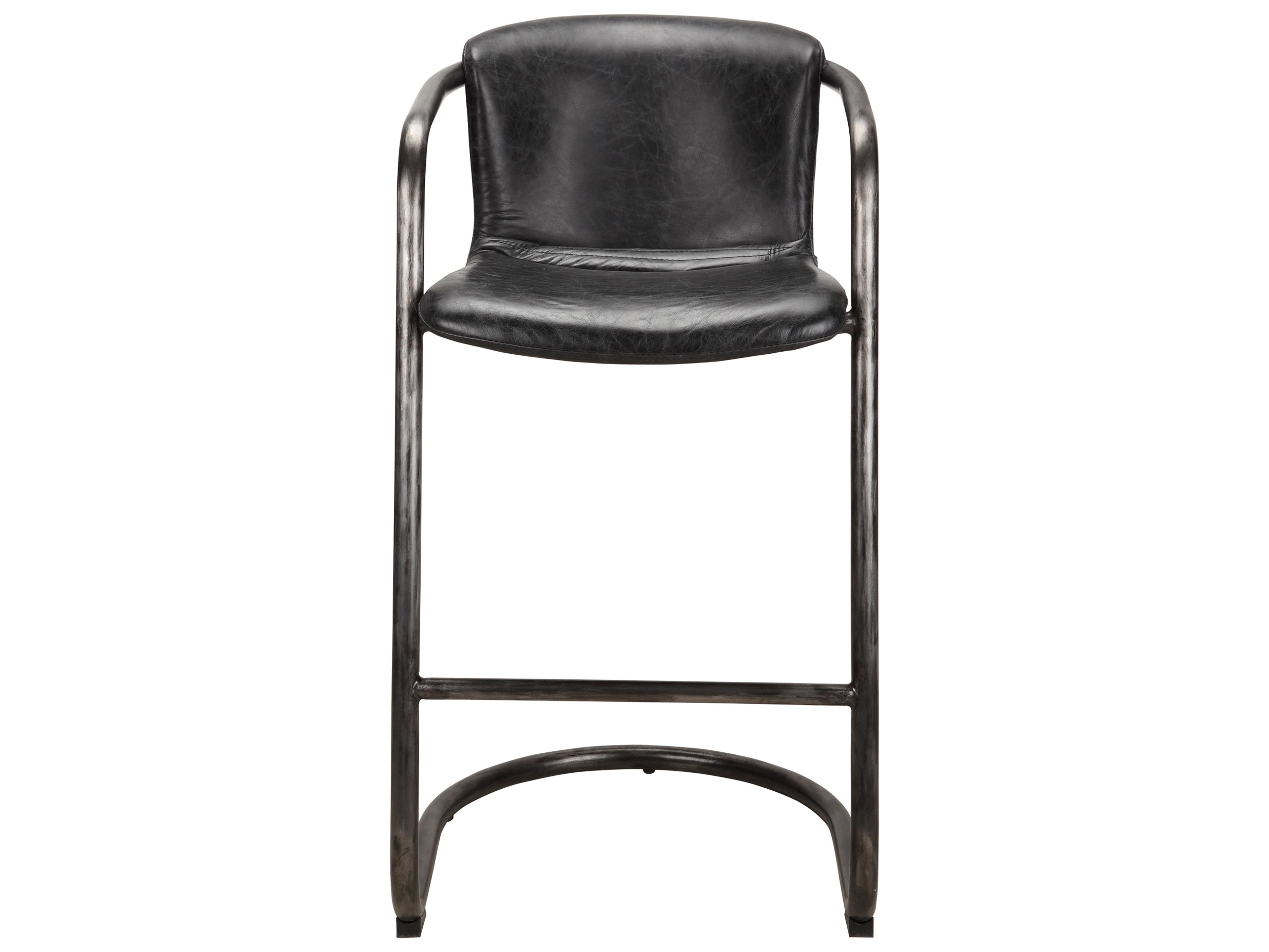 Moe's Home Freeman Leather Bar Stool - Set of Two