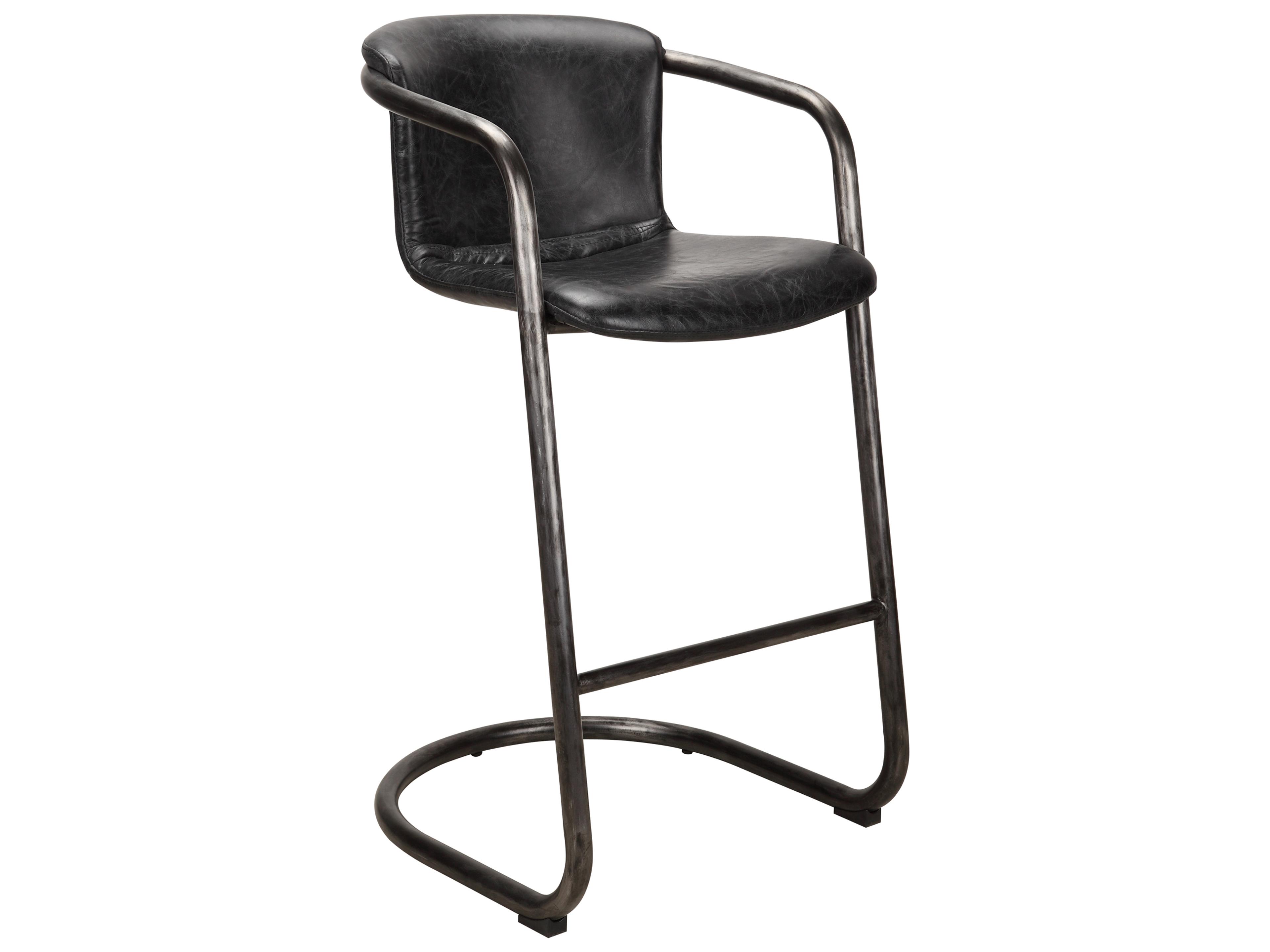 Moe's Home Freeman Leather Bar Stool - Set of Two