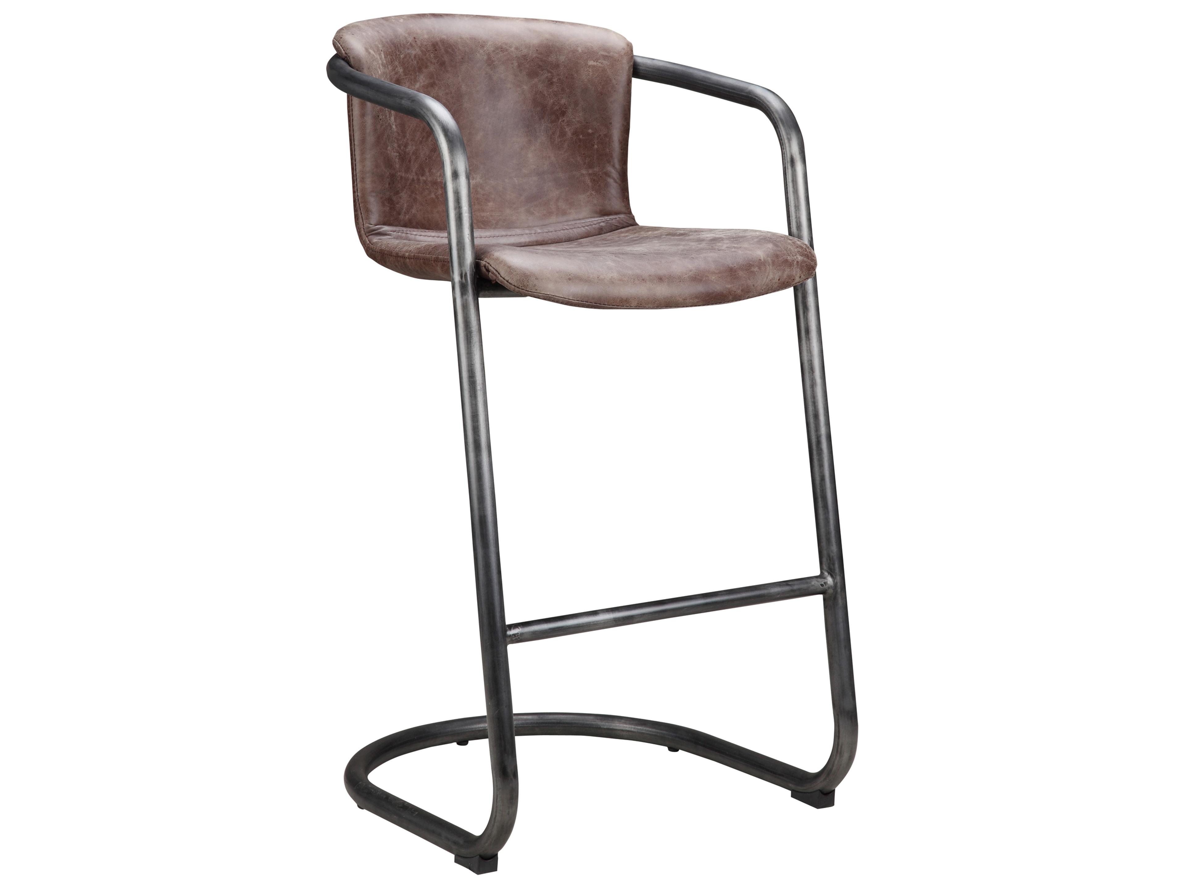 Moe's Home Freeman Leather Bar Stool - Set of Two