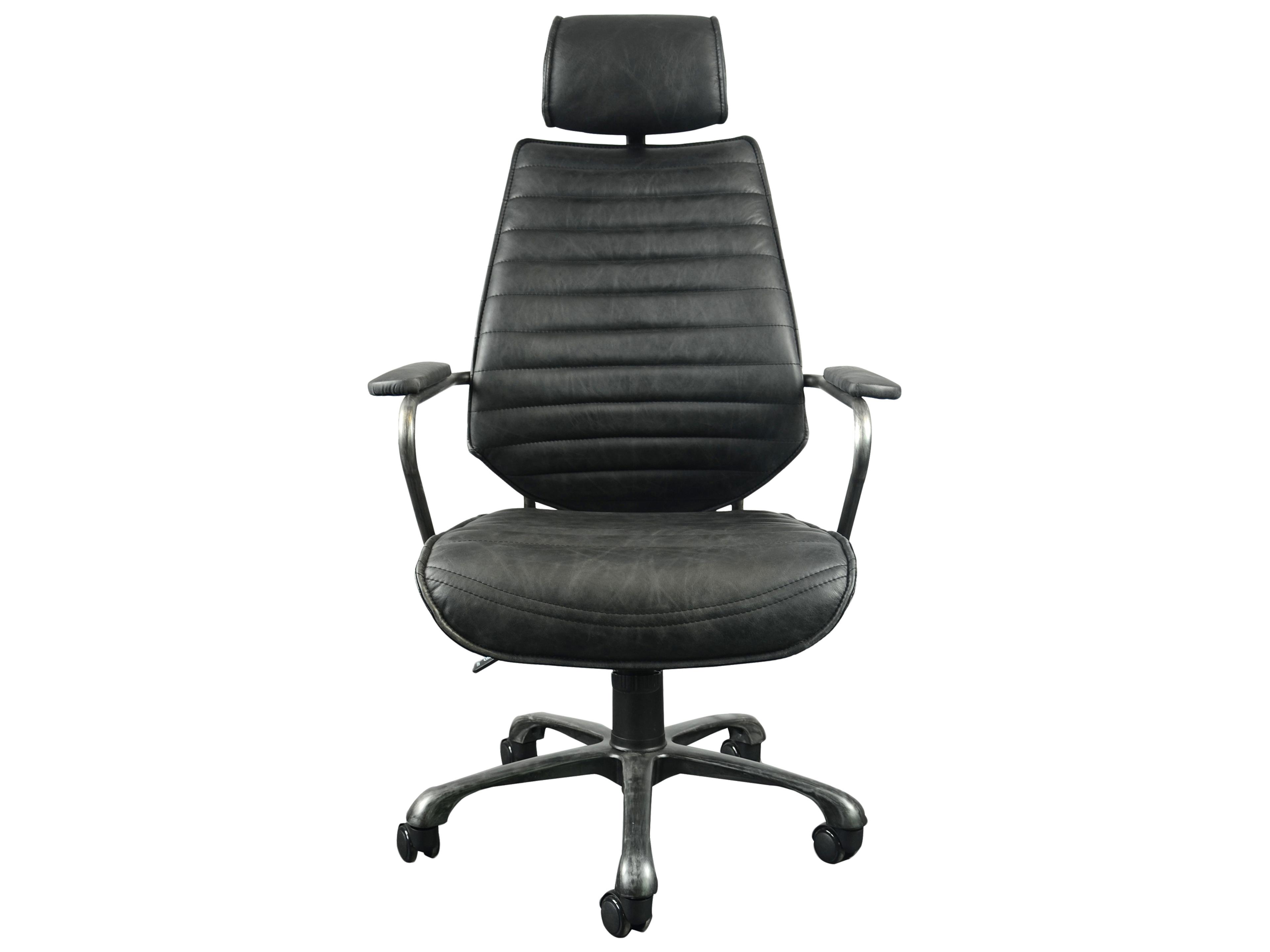 Moe's Home Leather Adjustable Swivel Executive Desk Chair