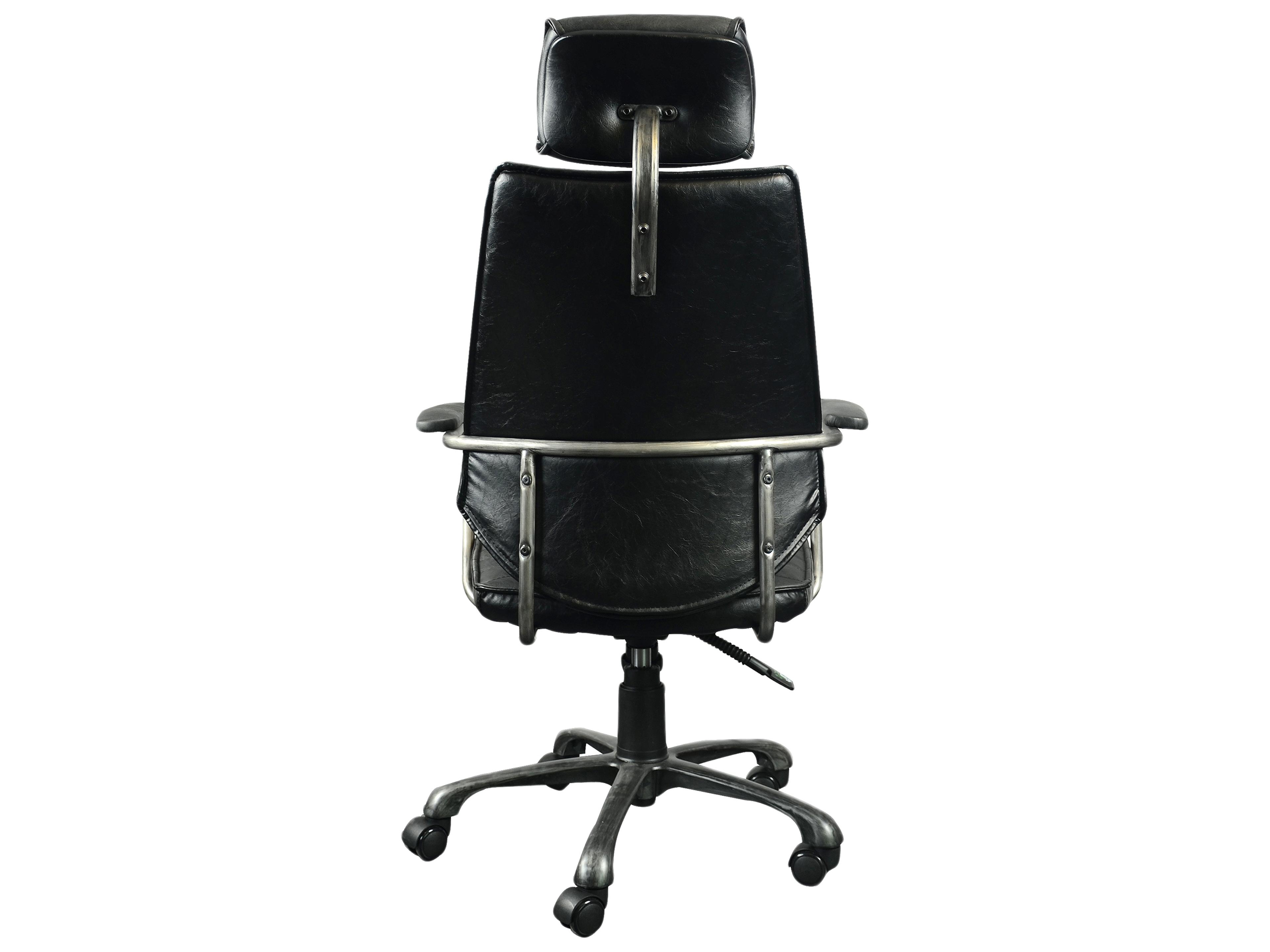 Moe's Home Leather Adjustable Swivel Executive Desk Chair