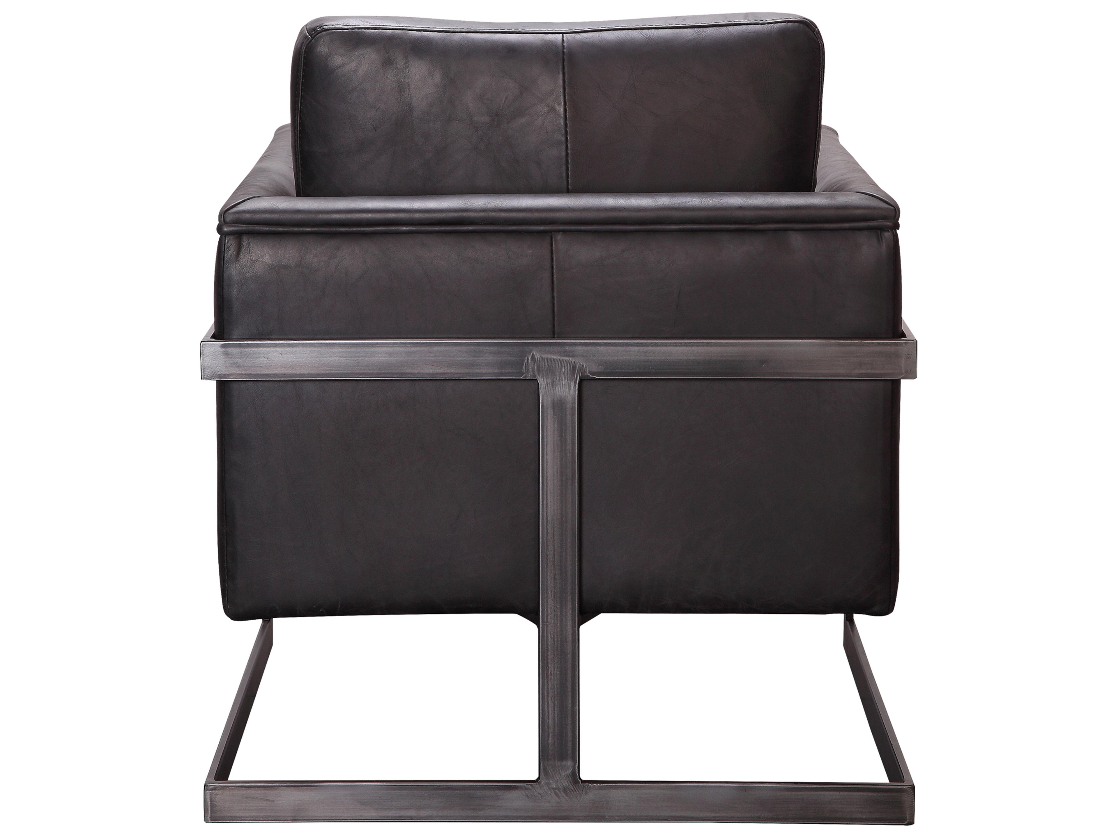 Moe's Home Luxe Black Leather Accent Chair
