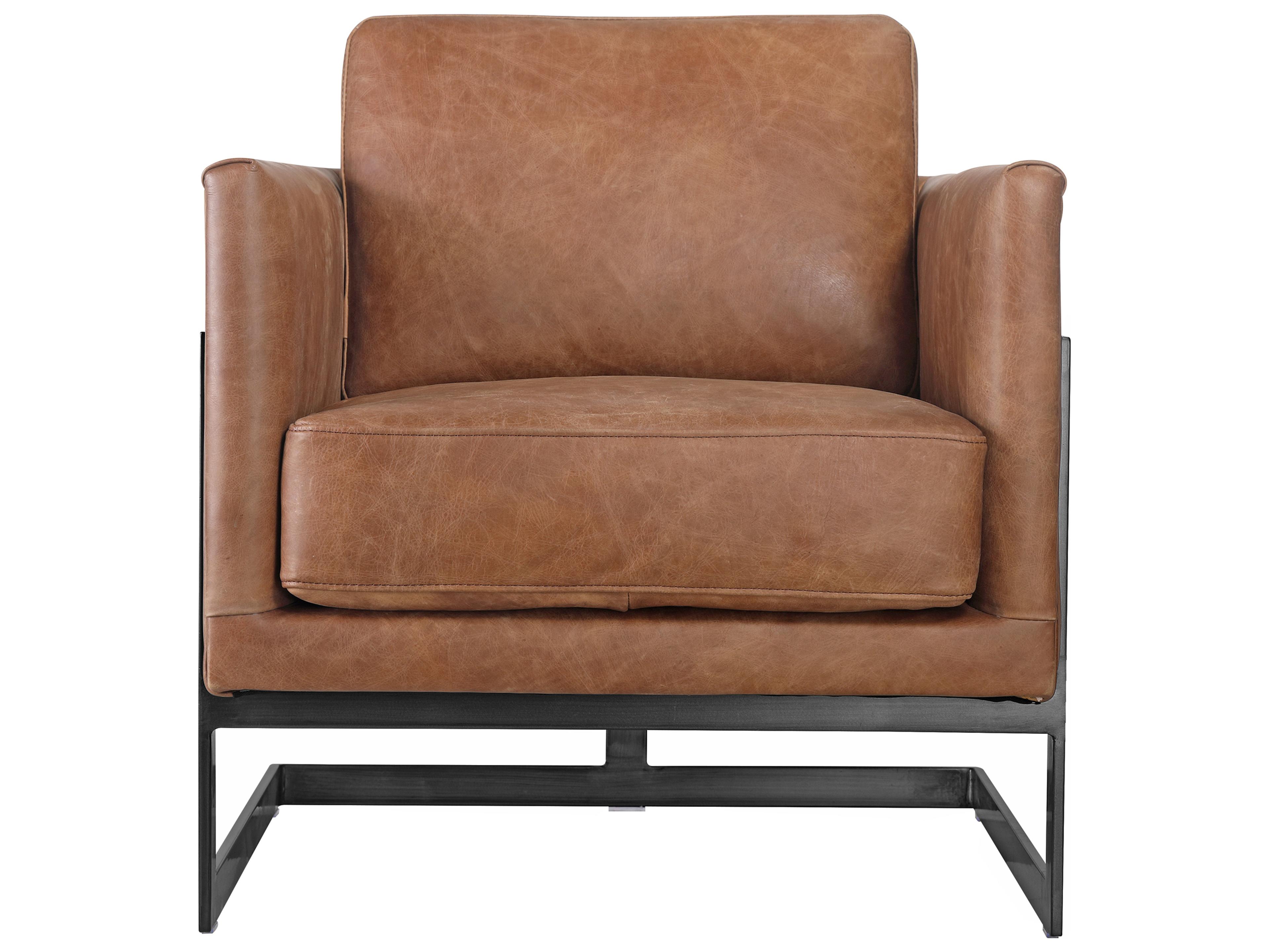 Moe's Home Brown Leather Club Chair