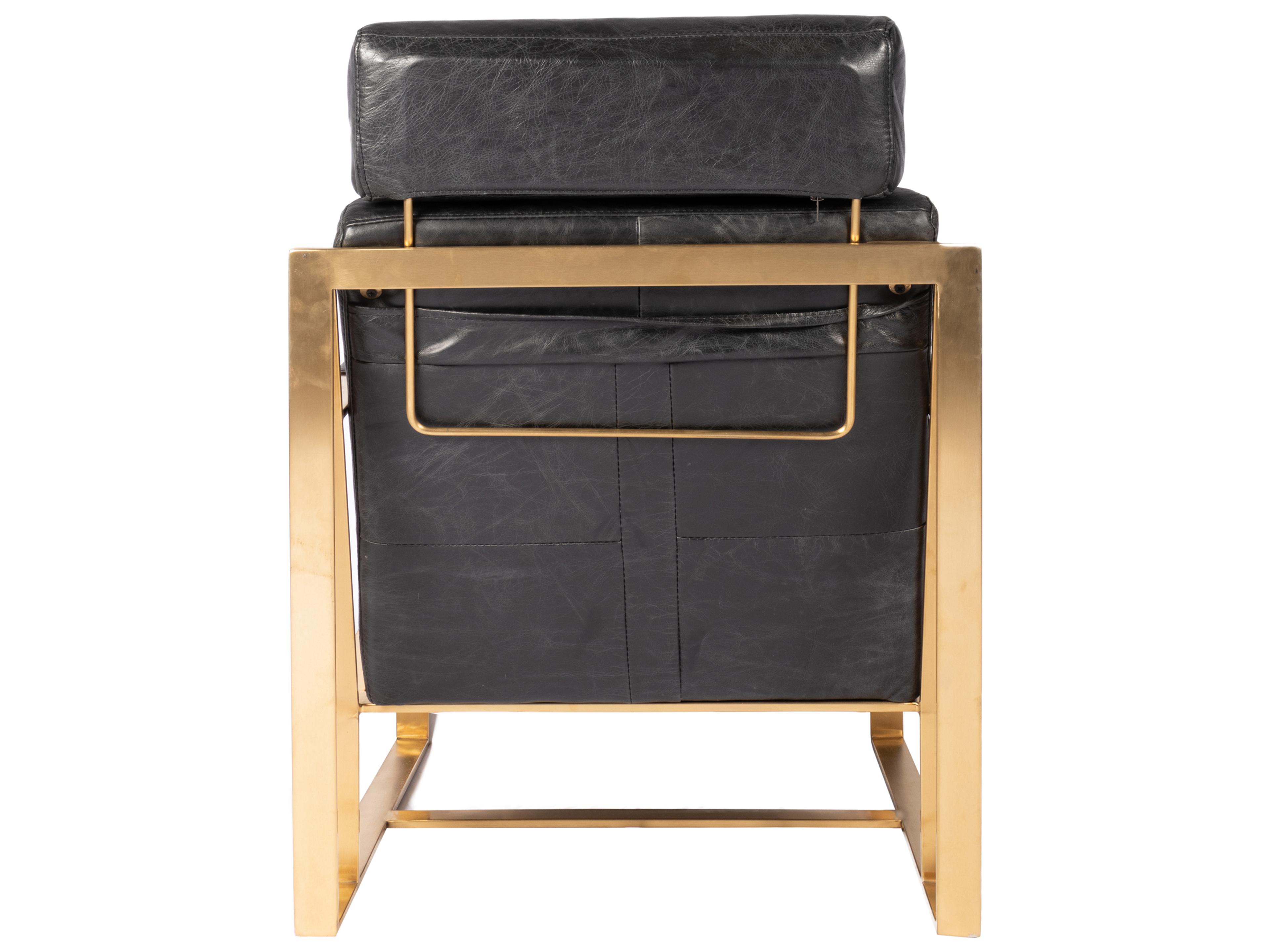 Moe's Home Black Leather Accent Chair