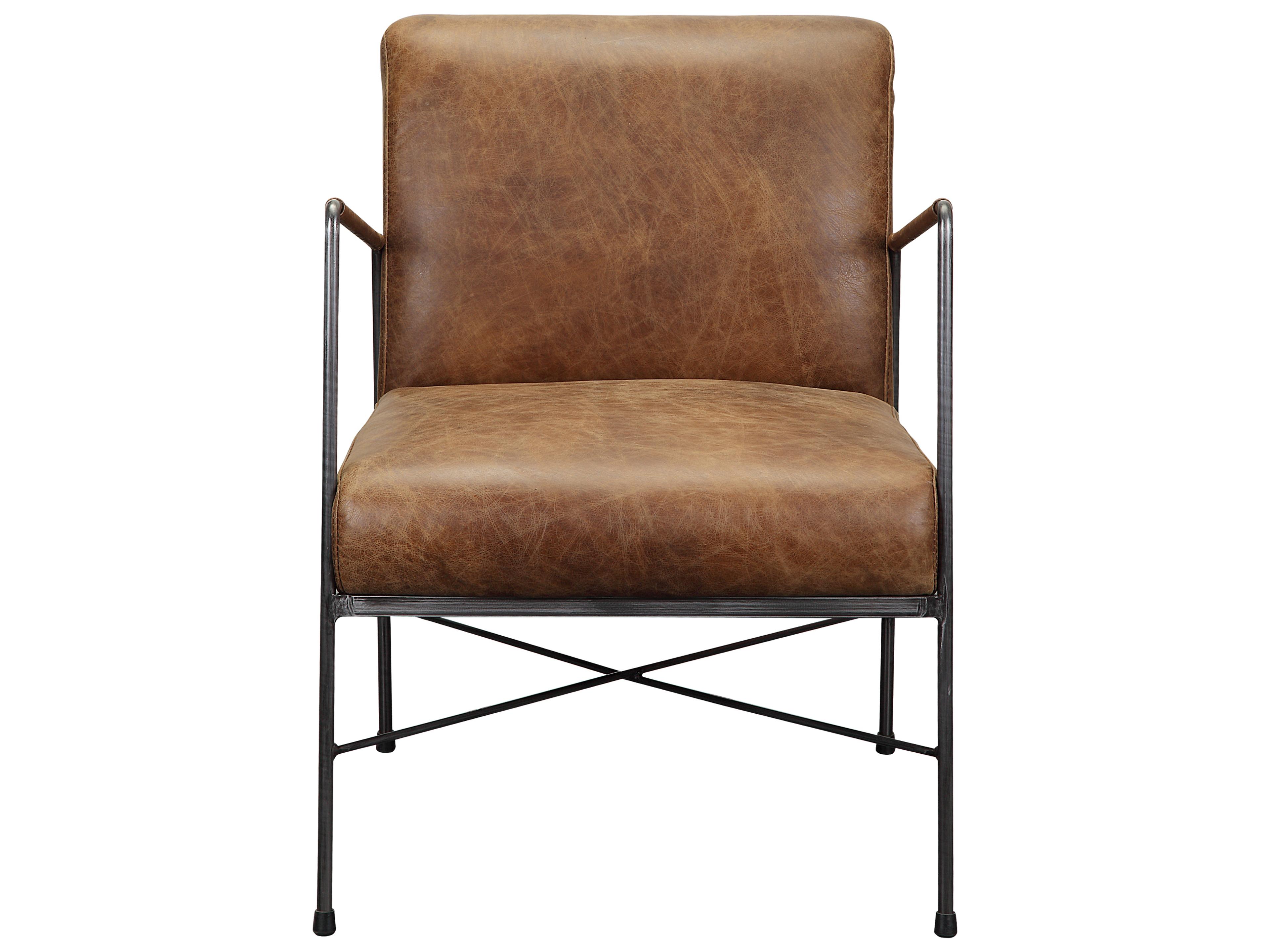Moe's Home Dagwood Brown Leather Accent Chair