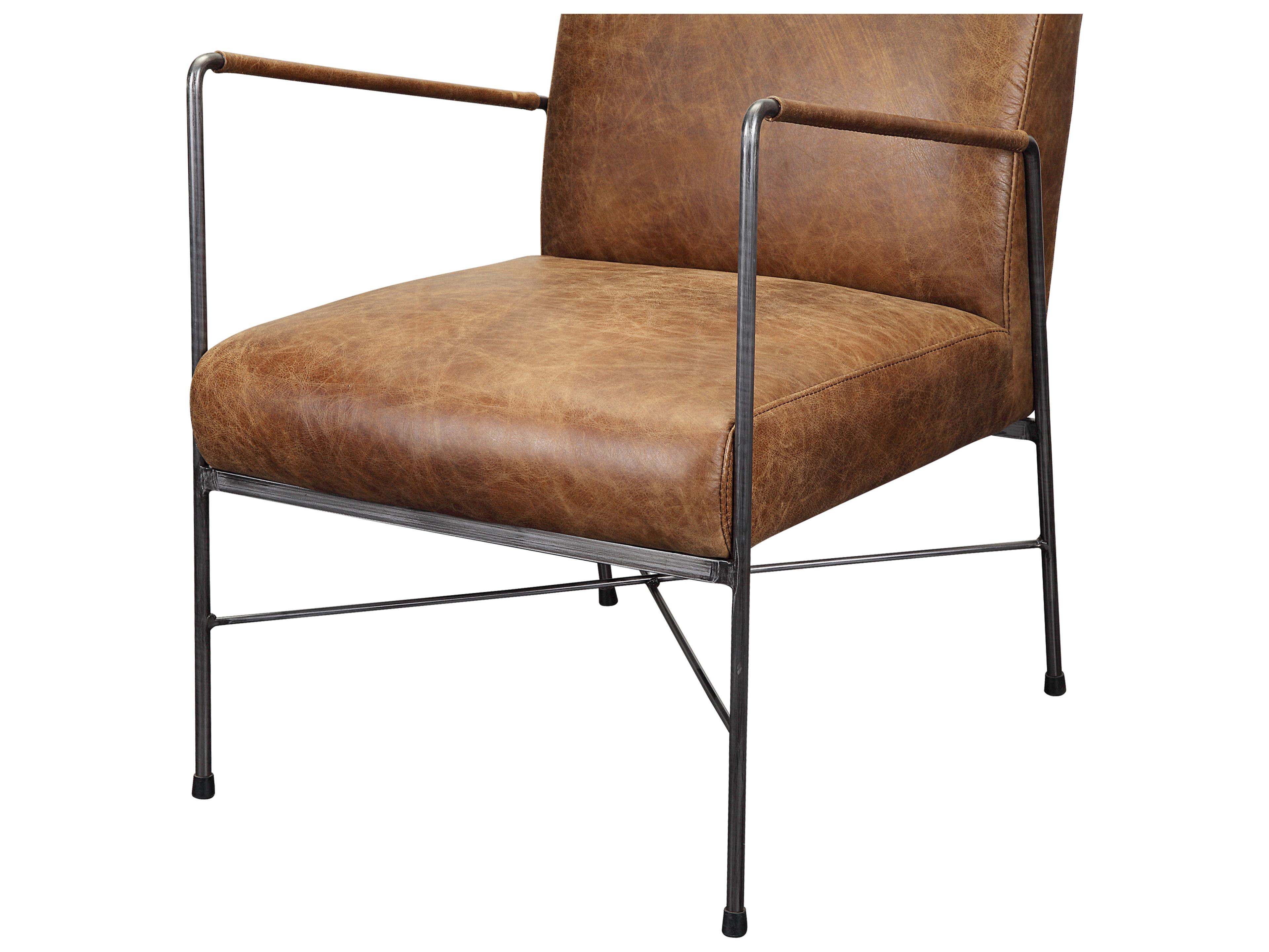 Moe's Home Dagwood Brown Leather Accent Chair