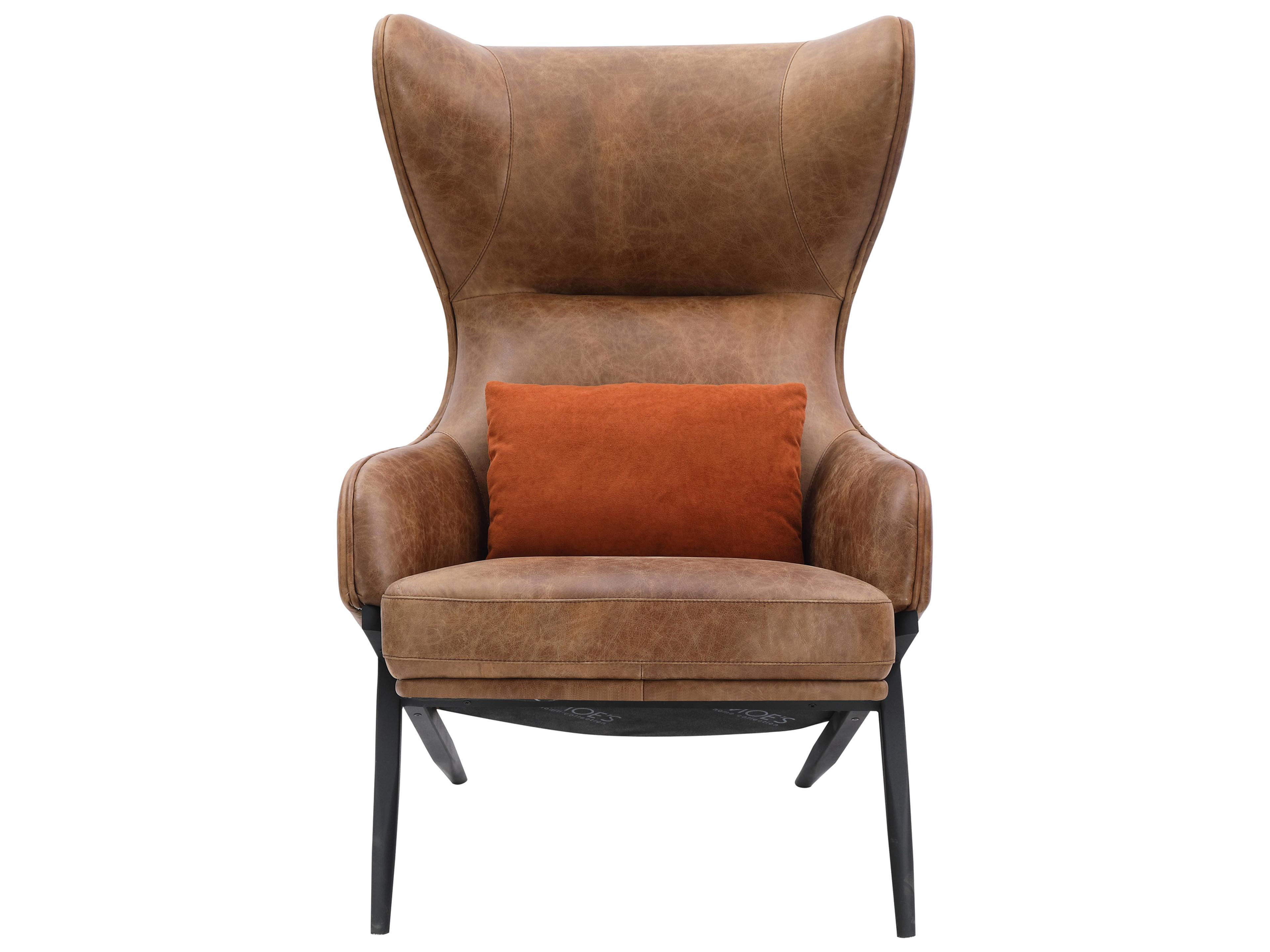 Moe's Home Brown Leather Accent Chair