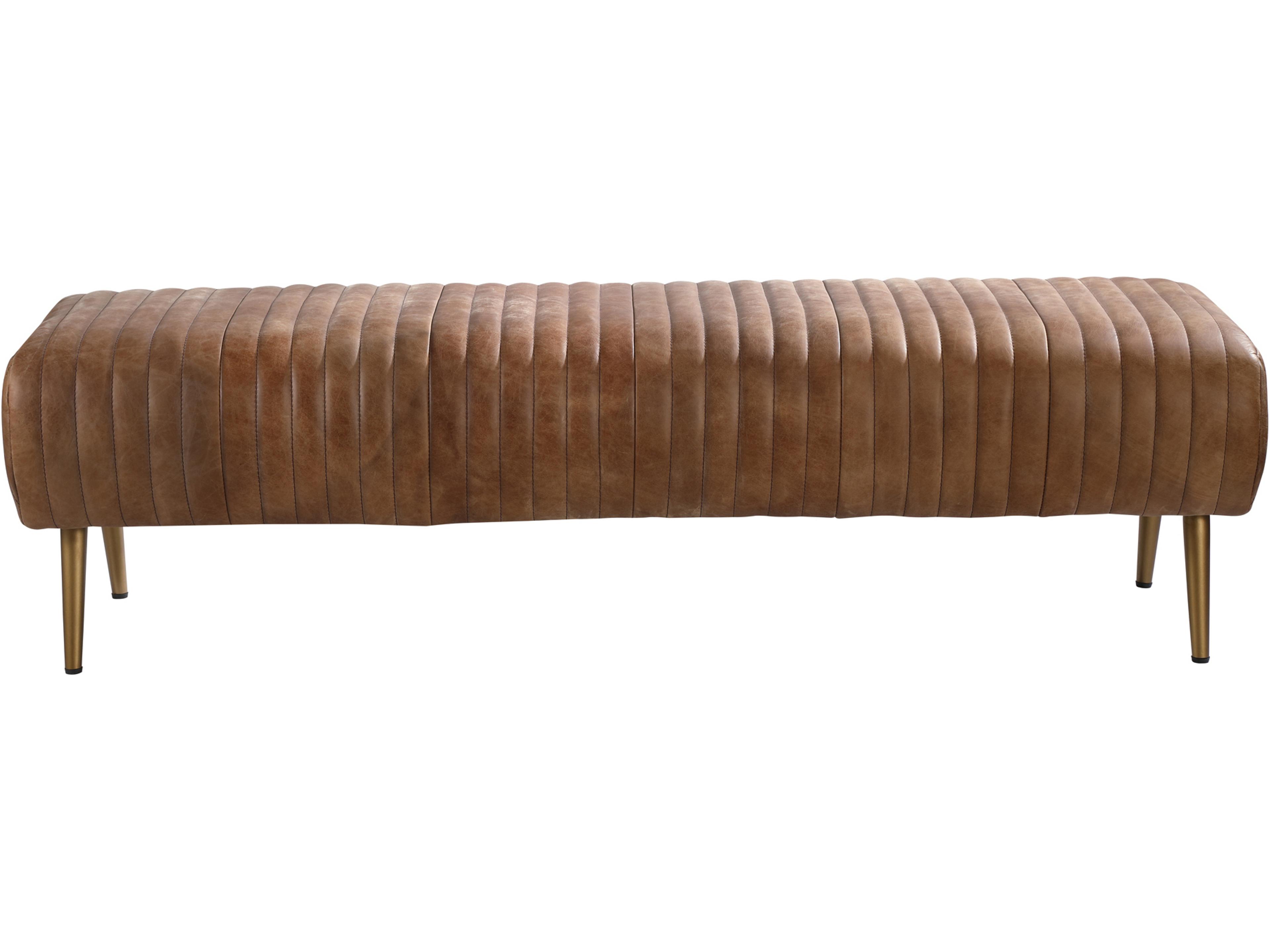 Endora Leather Bench Upholstered Modern