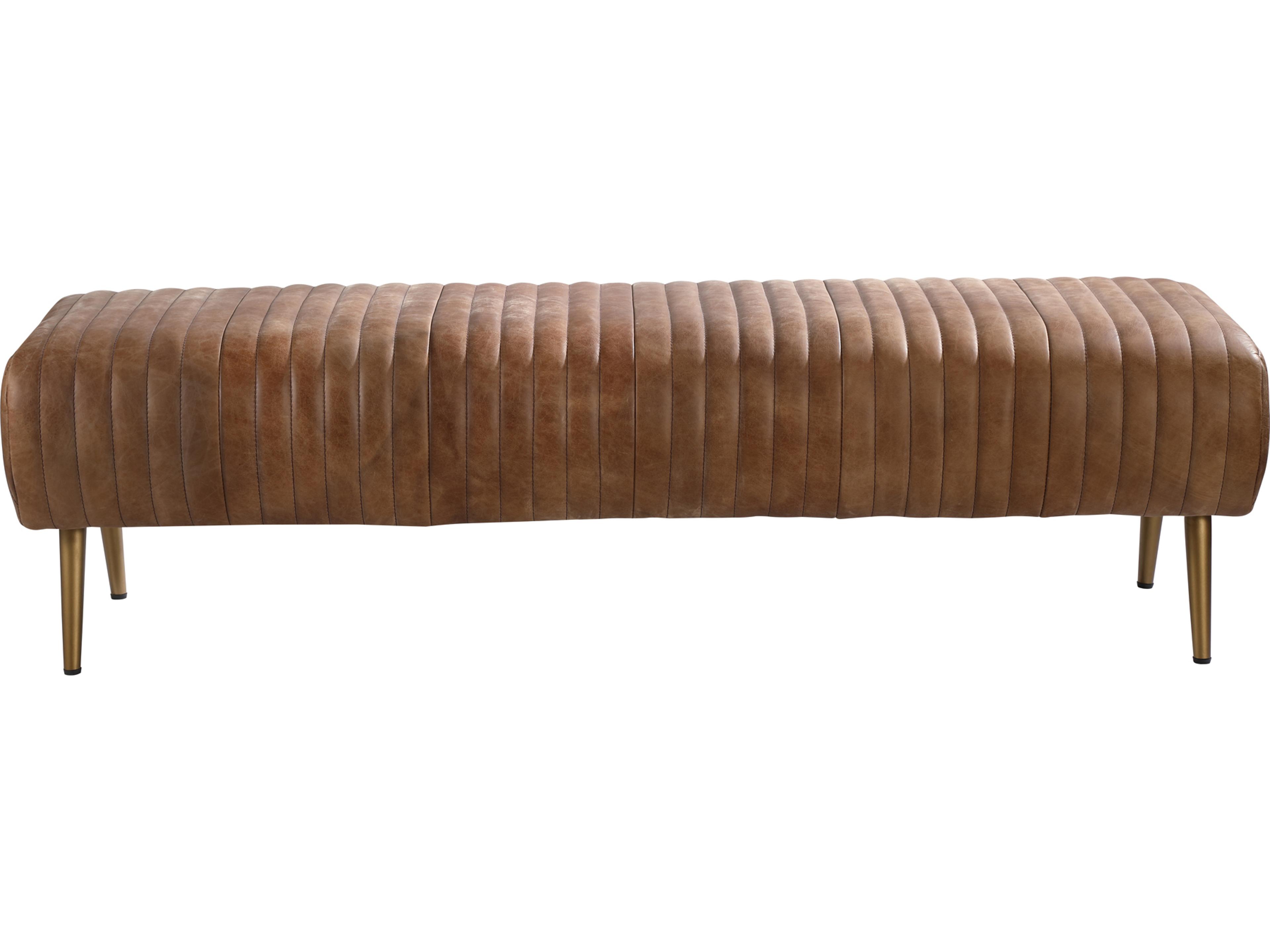 Moe's Home Cappuccino Brown Leather Accent Bench