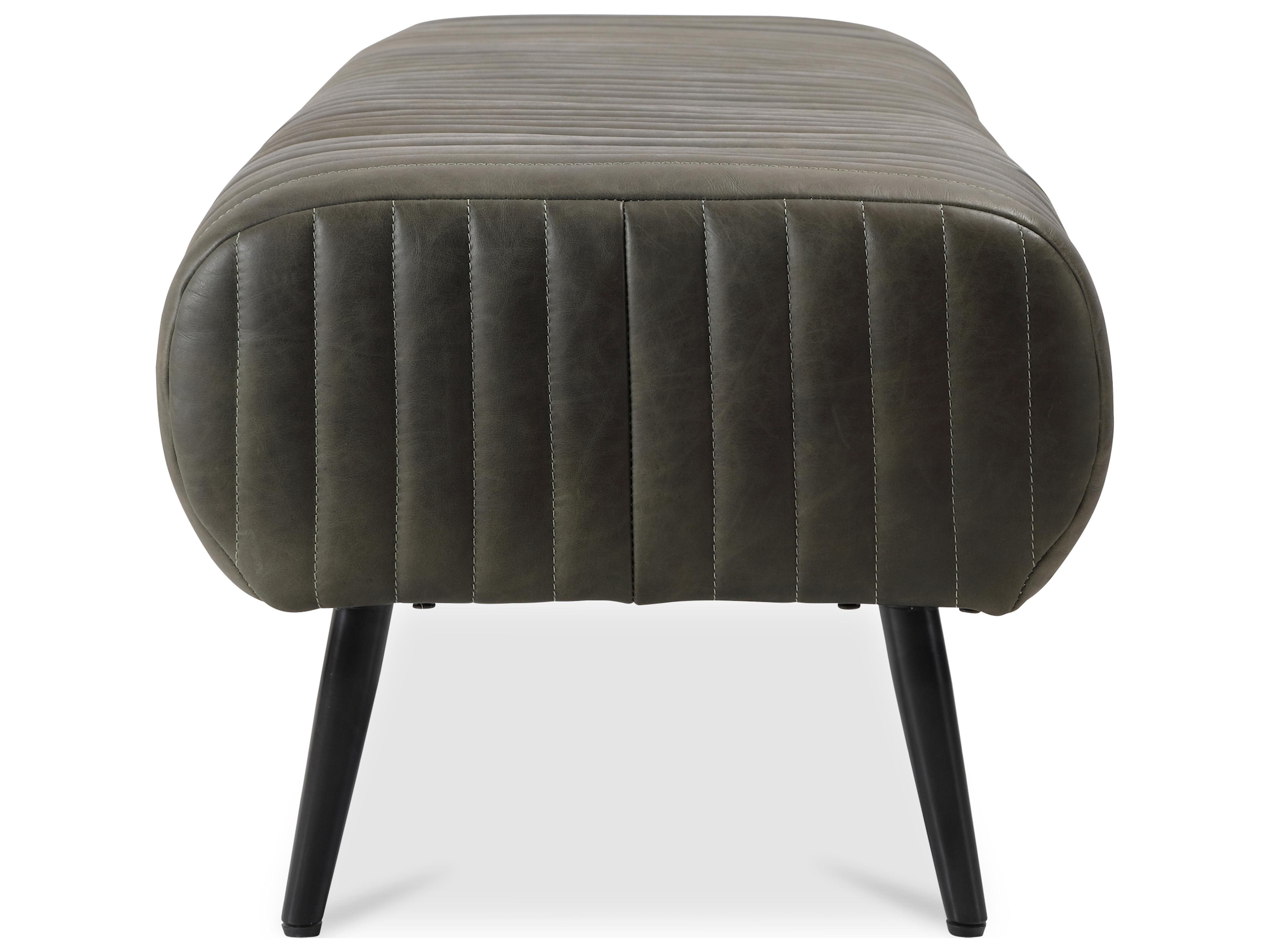 Moe's Home Endora Olive Green Leather Accent Bench