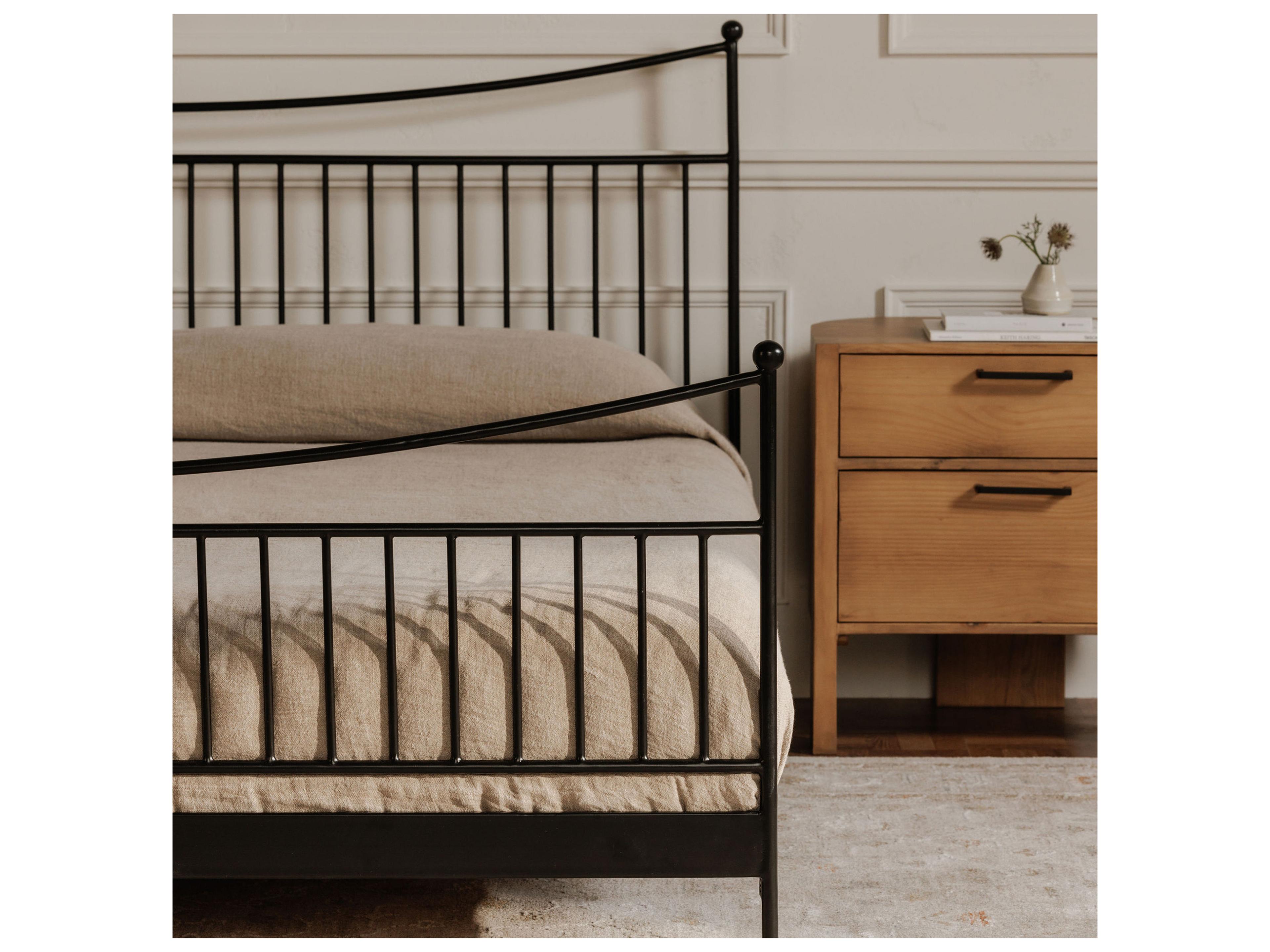 Moe's Home Monet Black Acacia Wood King Panel Bed