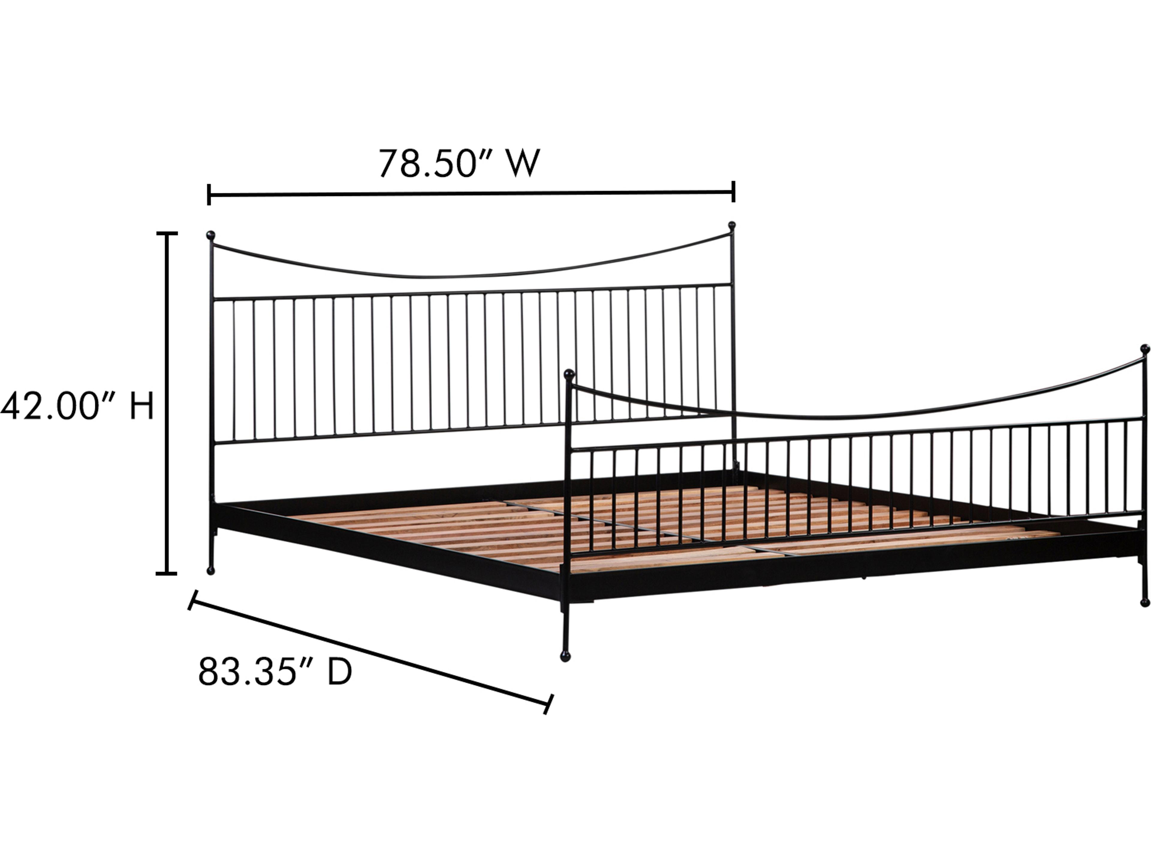 Moe's Home Monet Black Acacia Wood King Panel Bed