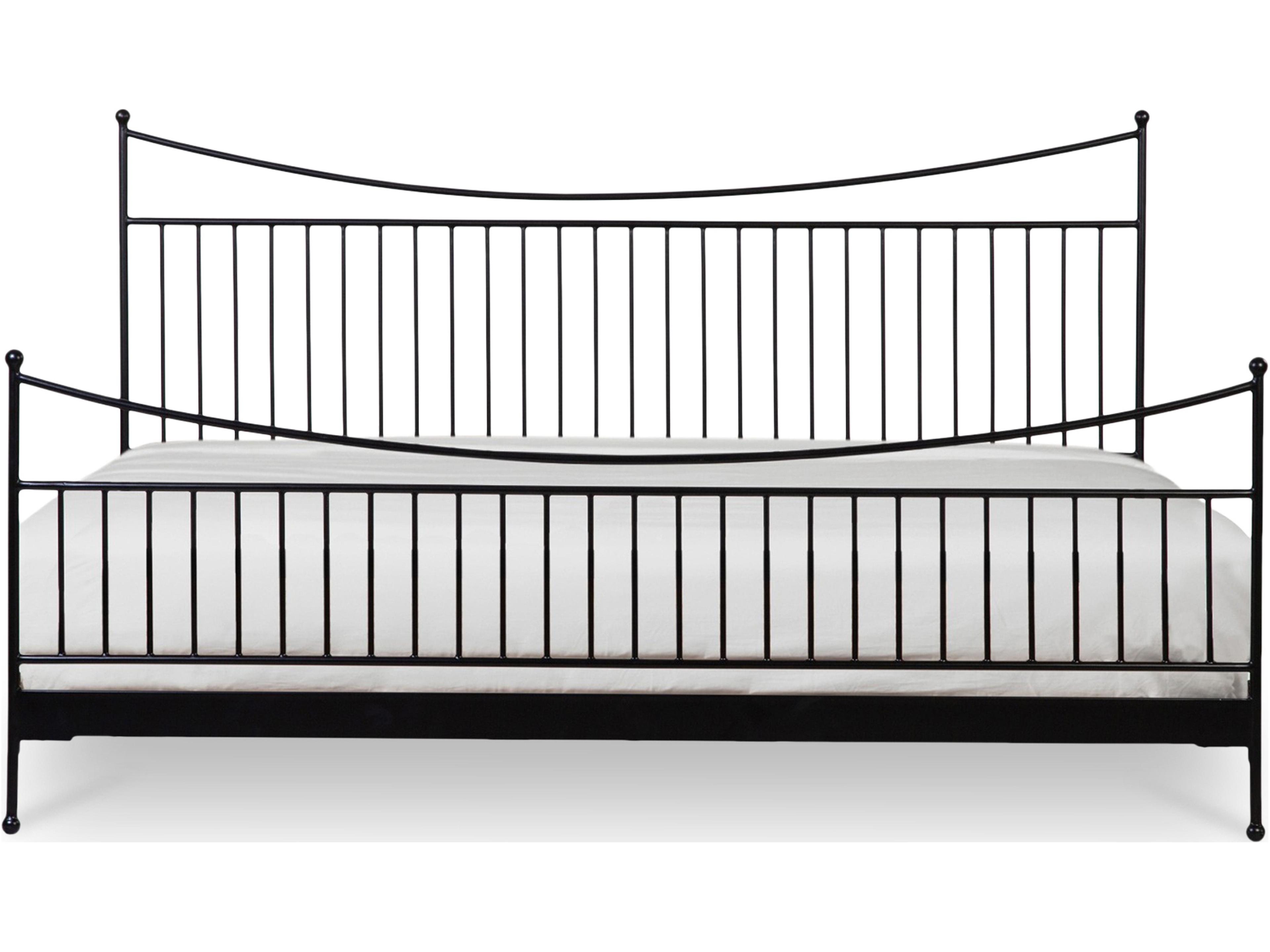 Monet Black Acacia Wood King Panel Bed