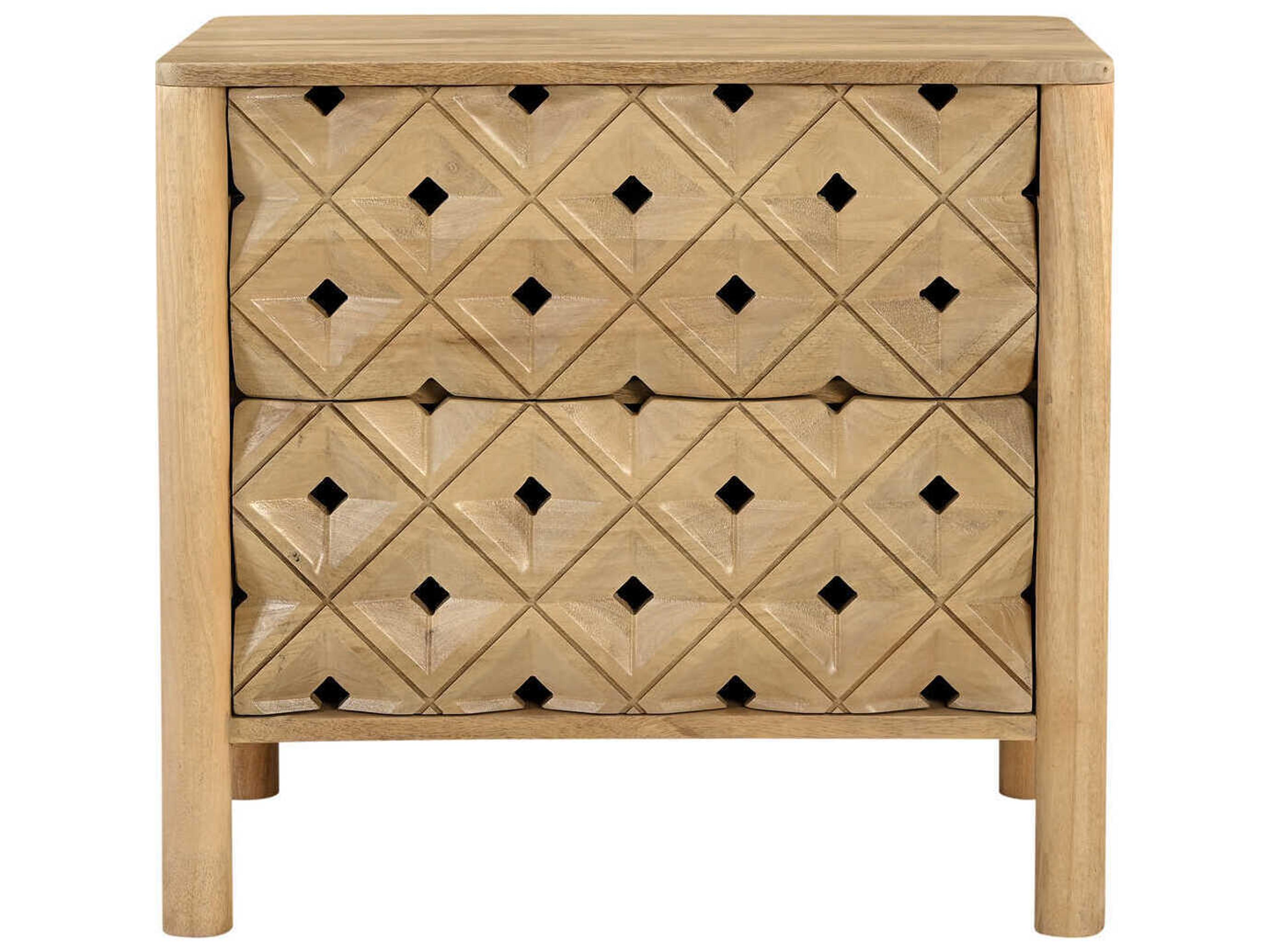 Moe's Home Fulton 2-Drawers Mango Wood Nightstand