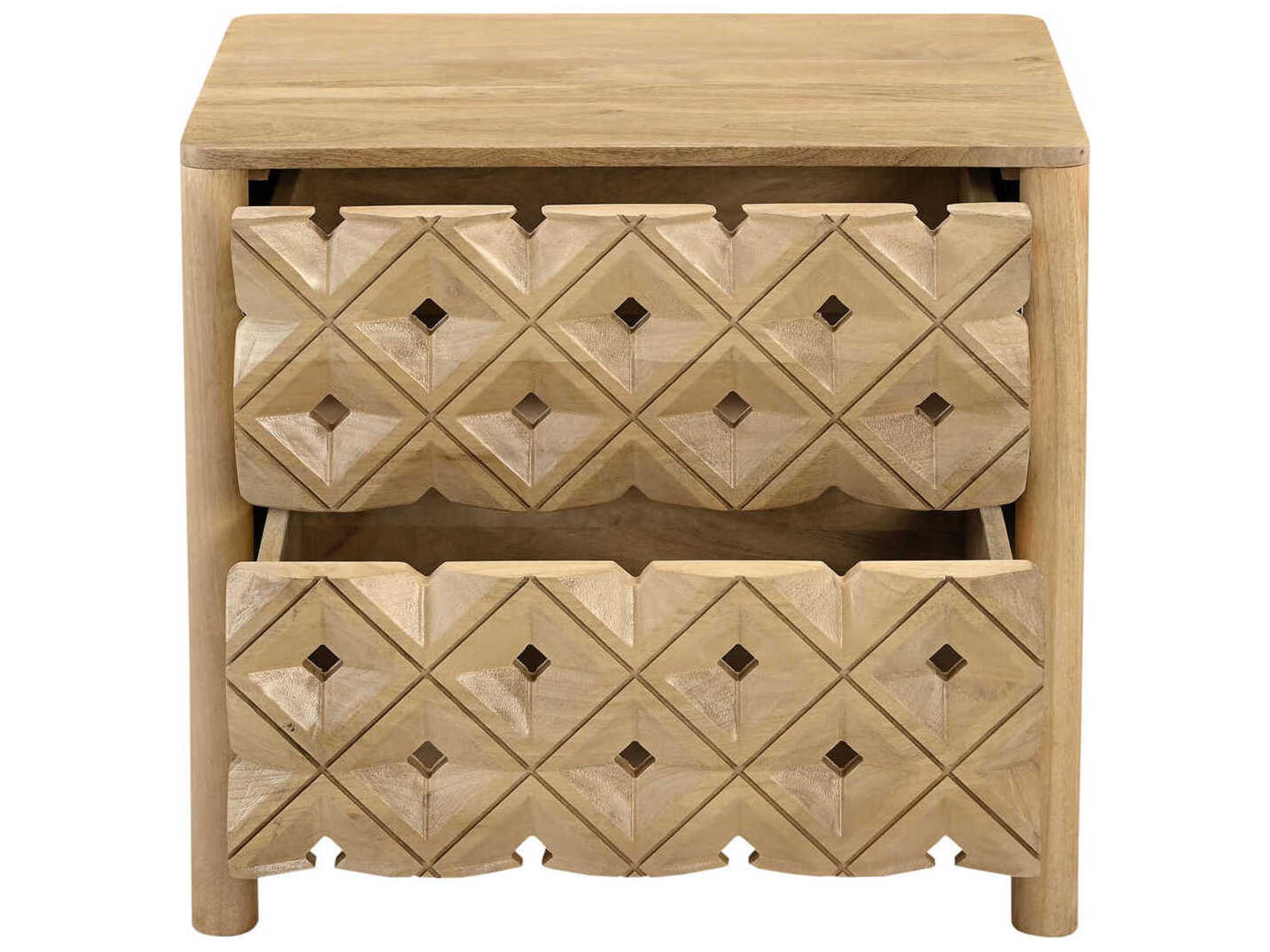 Moe's Home Fulton 2-Drawers Mango Wood Nightstand