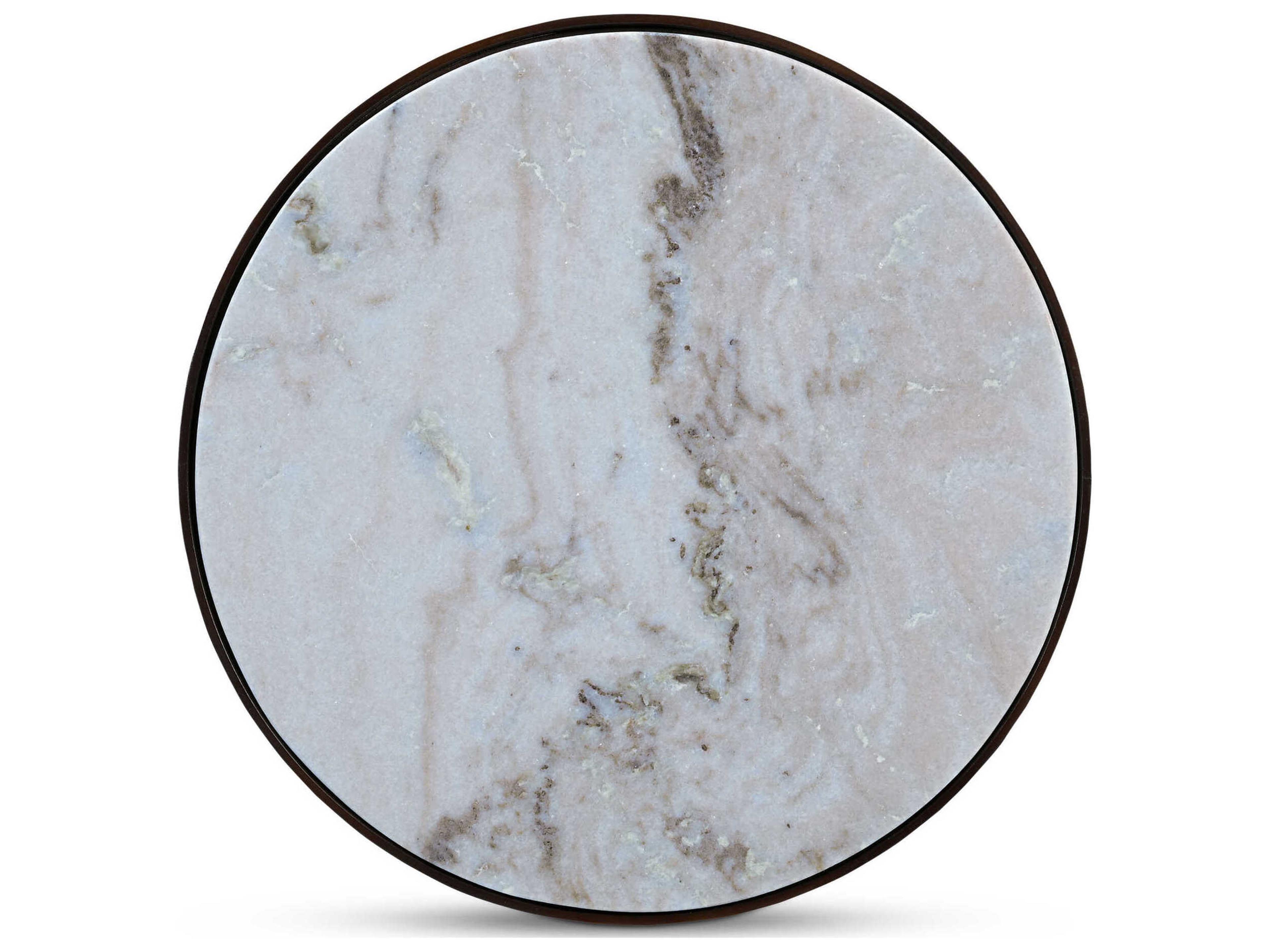 Moe's Home Holli Round Marble White End Table