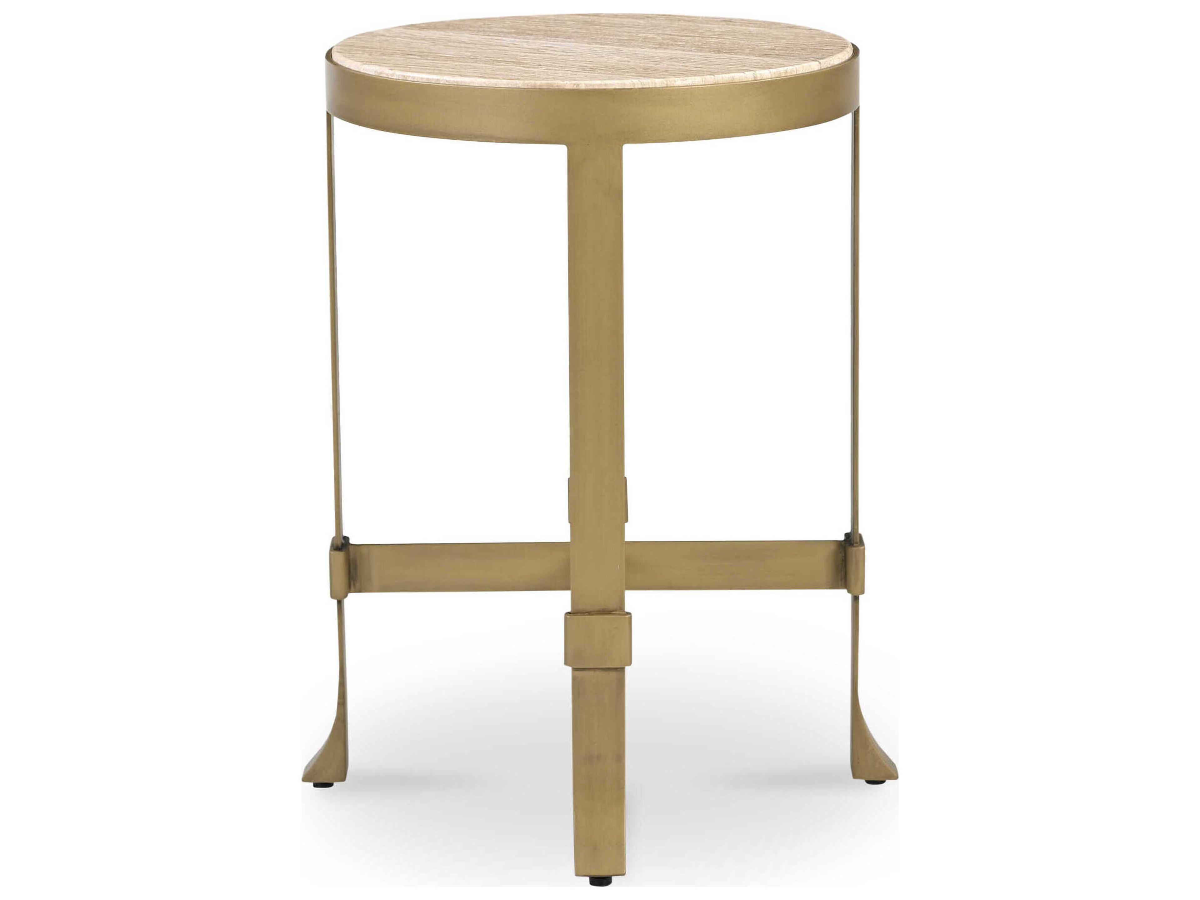 Moe's Home Holli Round Marble Beige End Table