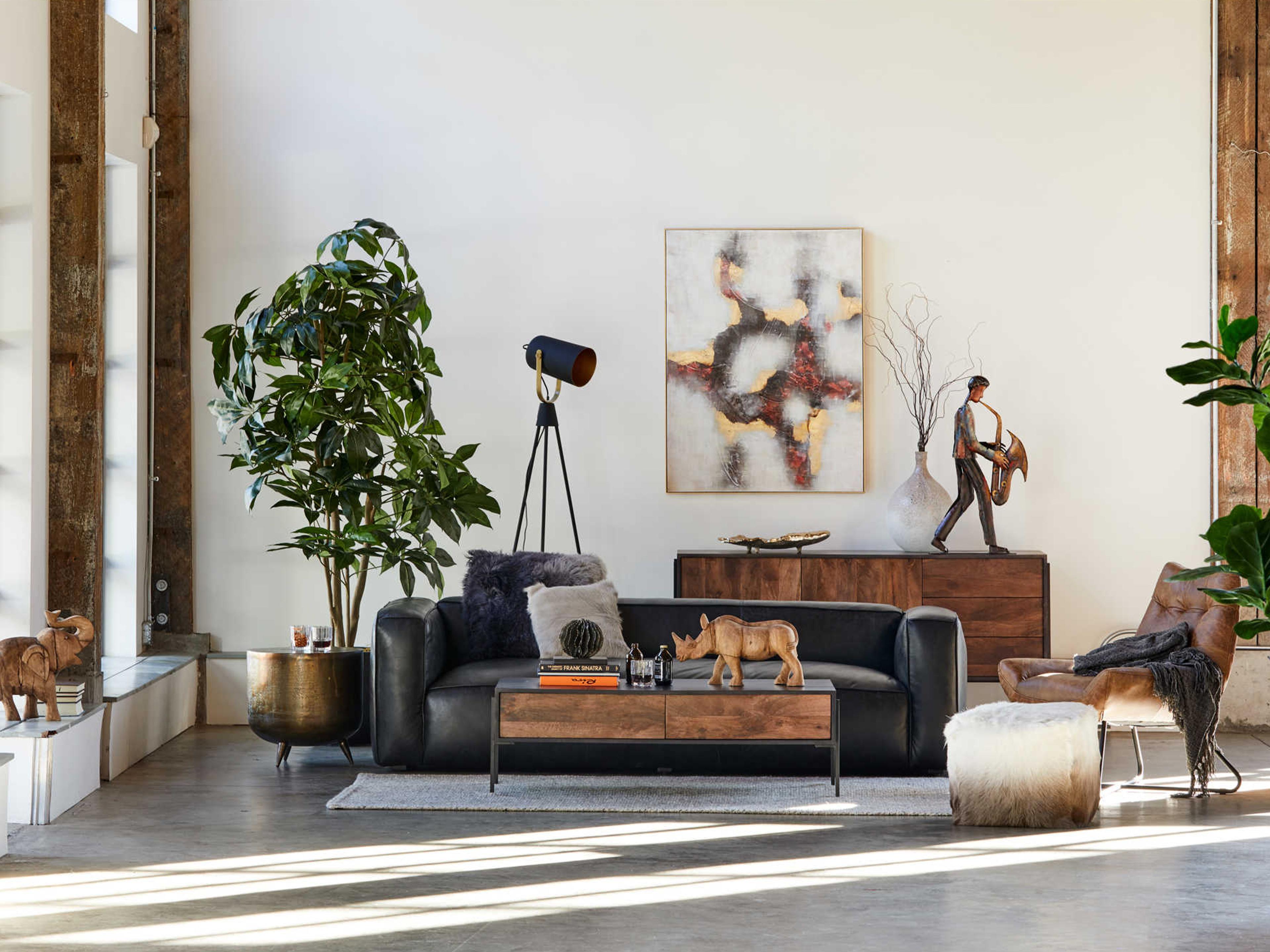 Moe's Home Round Metal Brass End Table