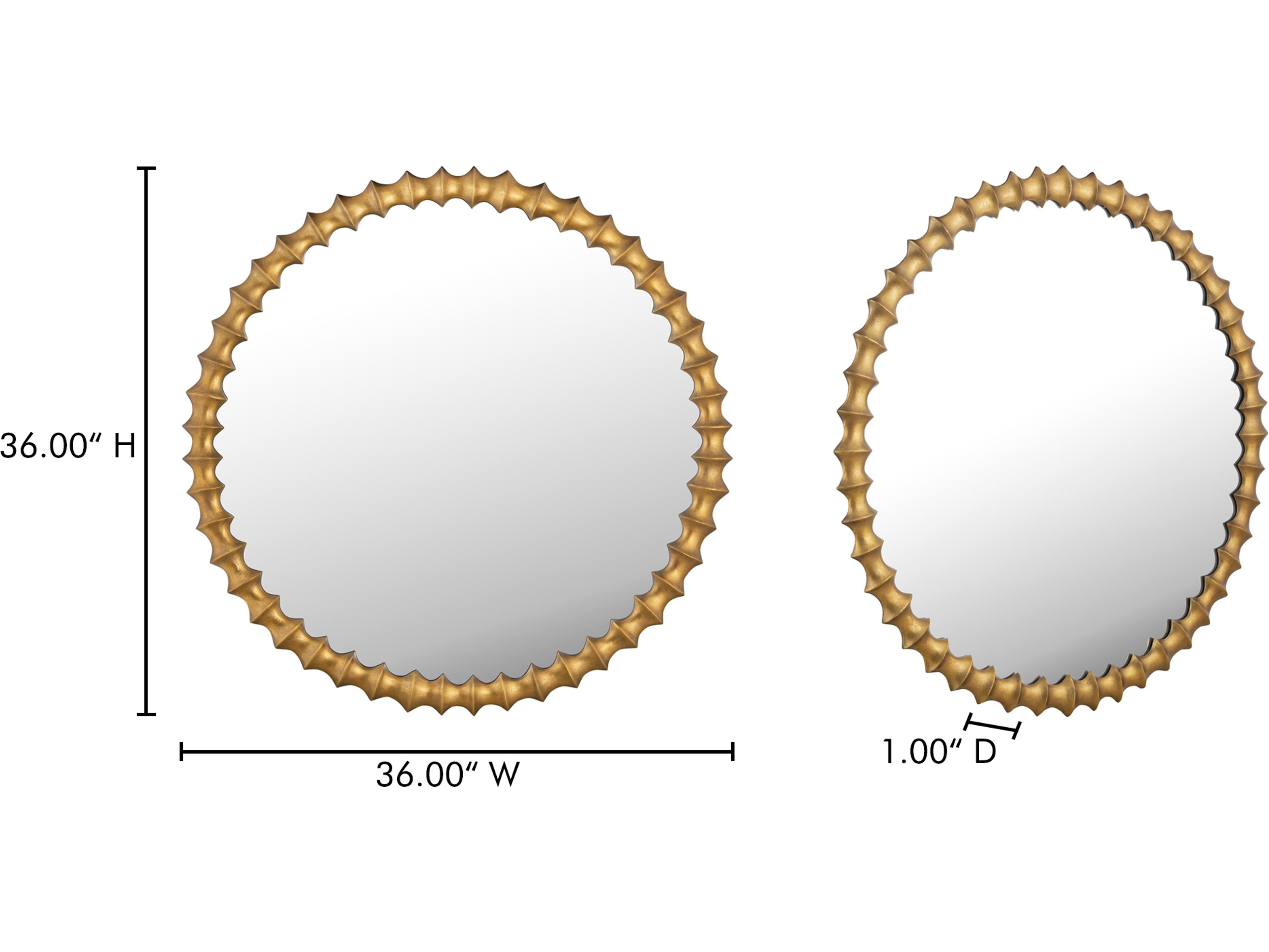 Moe's Home Whitby Aged Brass Wall Mirror Round