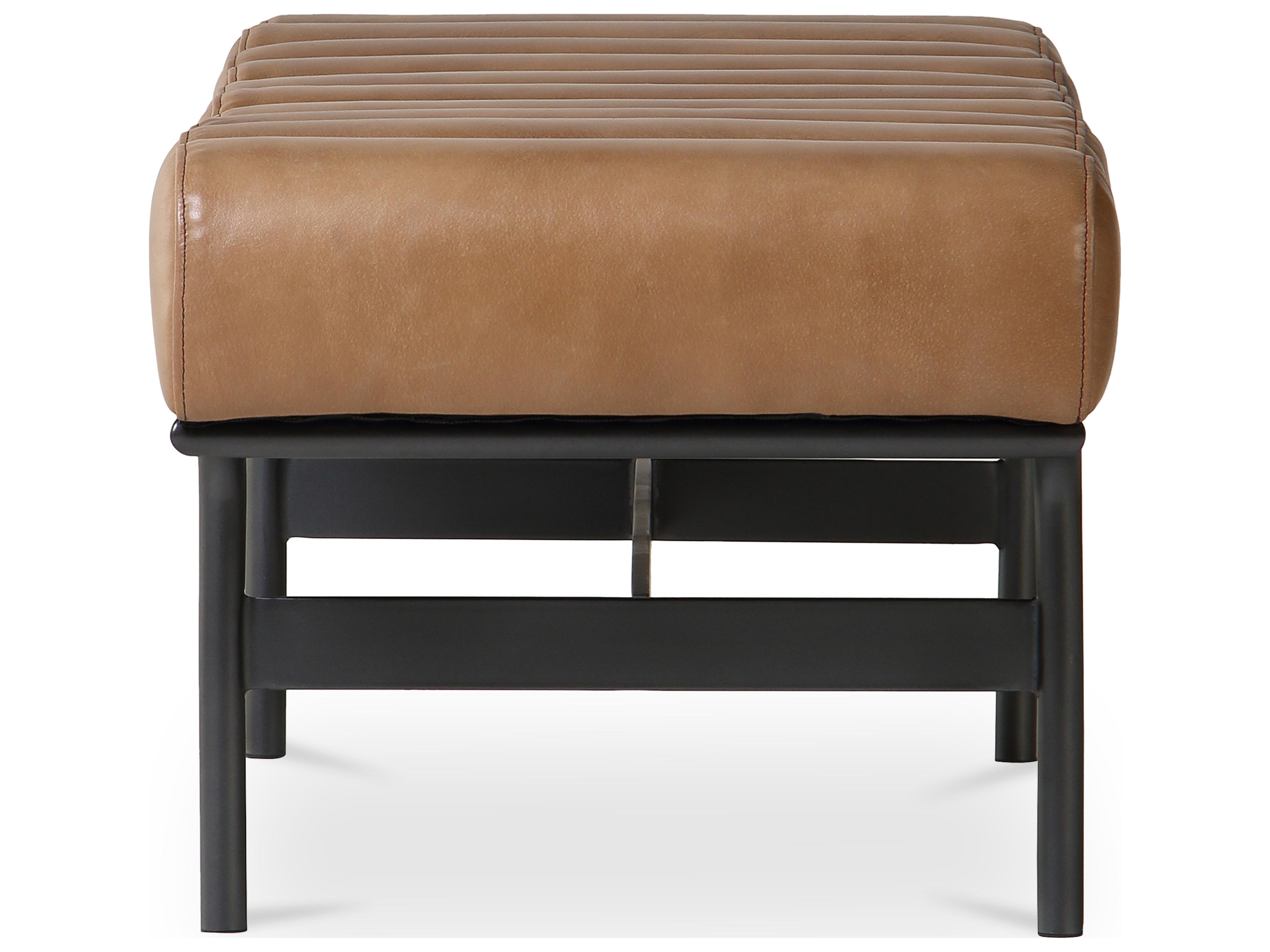 Moe's Home Harrison Tan Brown Leather Accent Bench