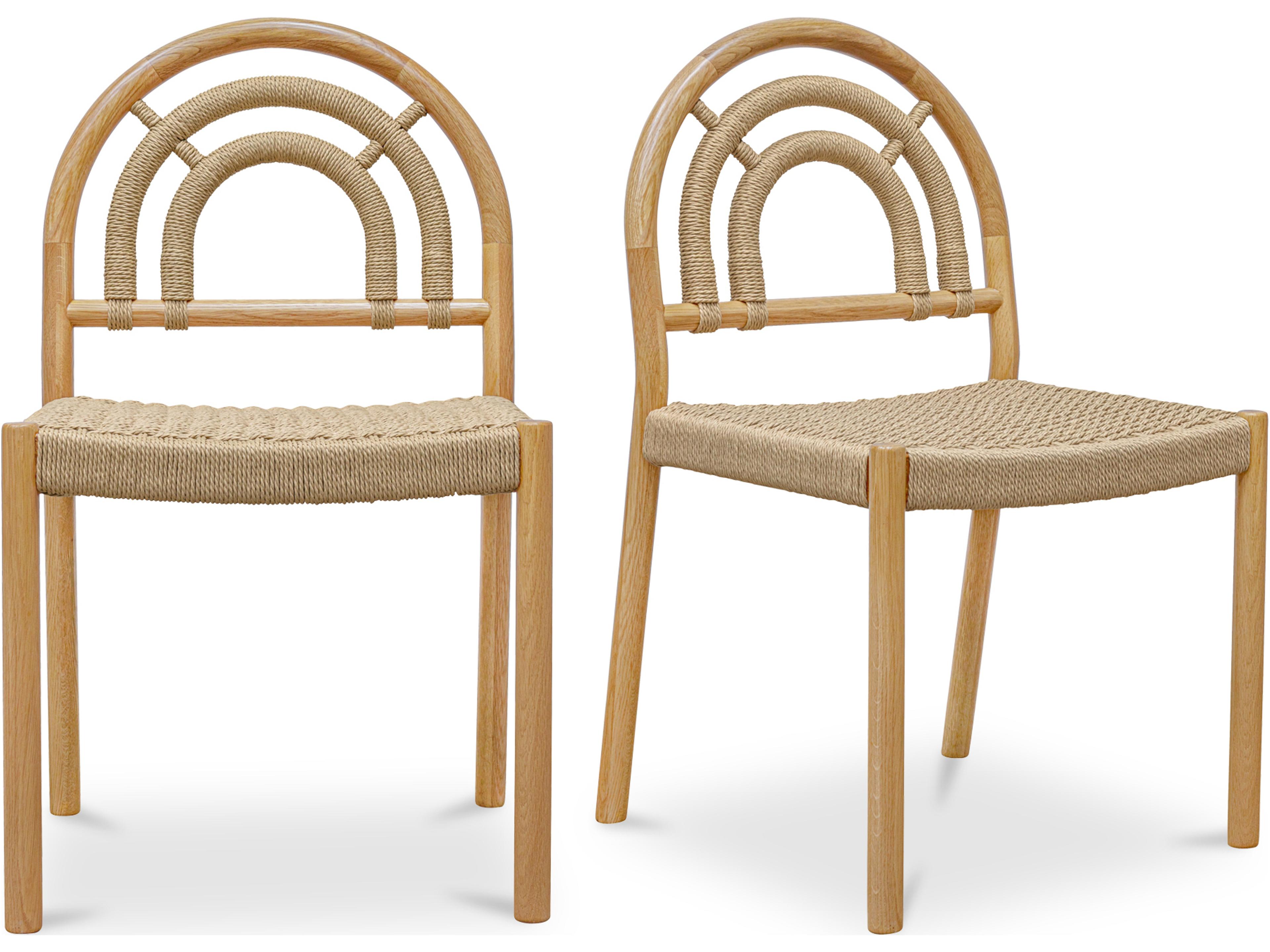 Avery Oak Wood Brown Side Dining Chair - Set of Two