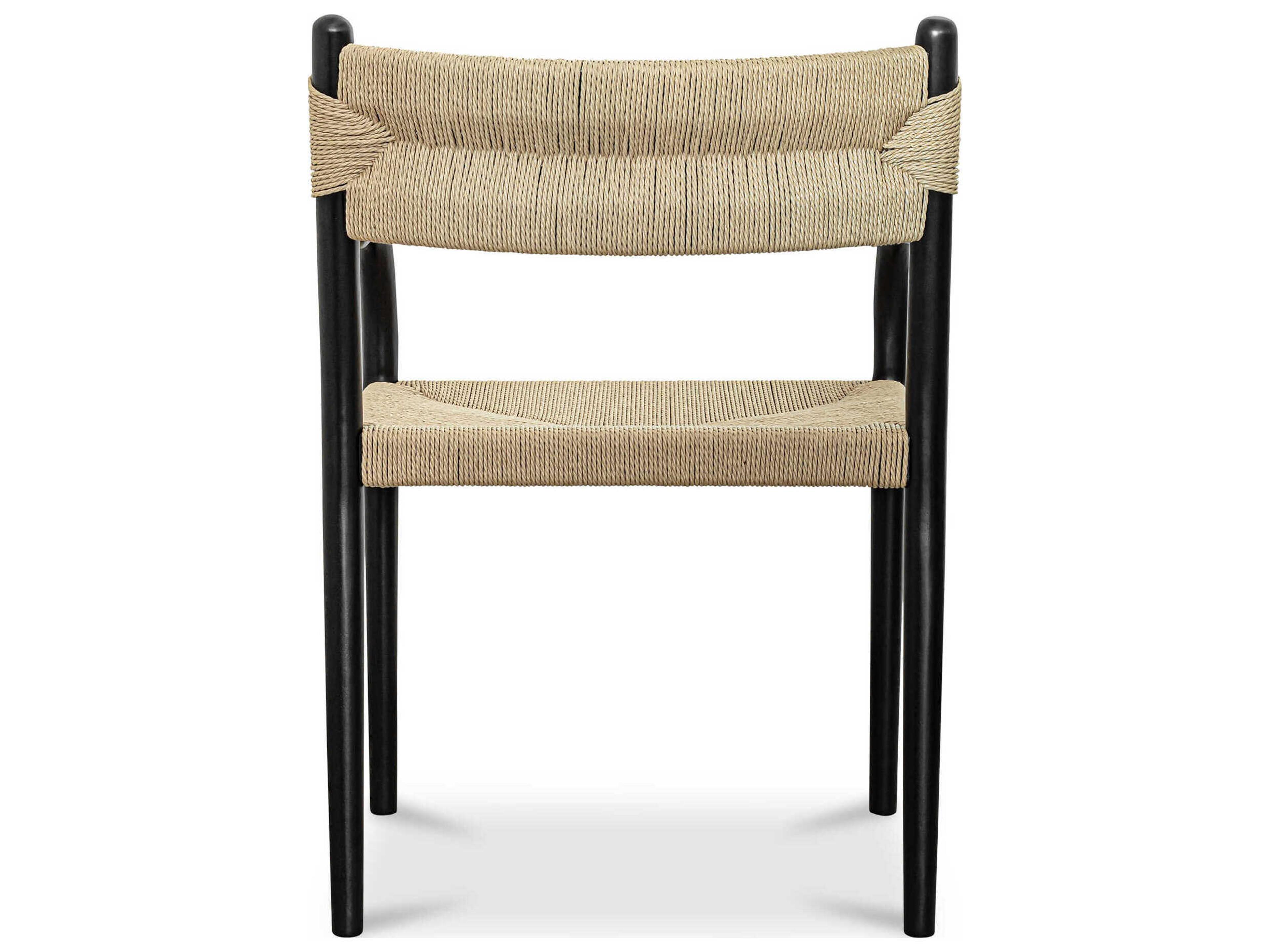 Moe's Home Kenny Beech Wood Black Arm Dining Chair