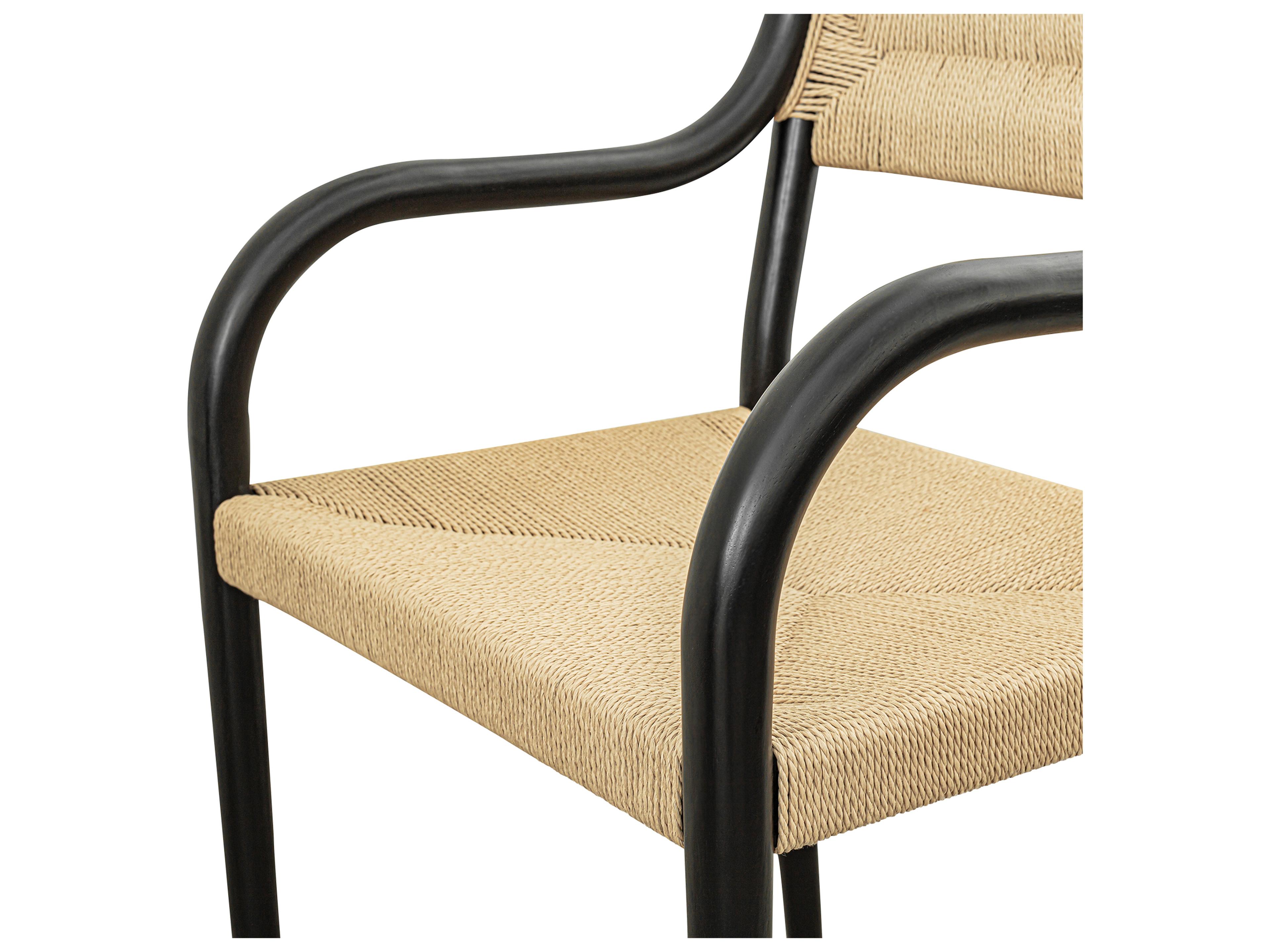 Moe's Home Kenny Beech Wood Black Arm Dining Chair