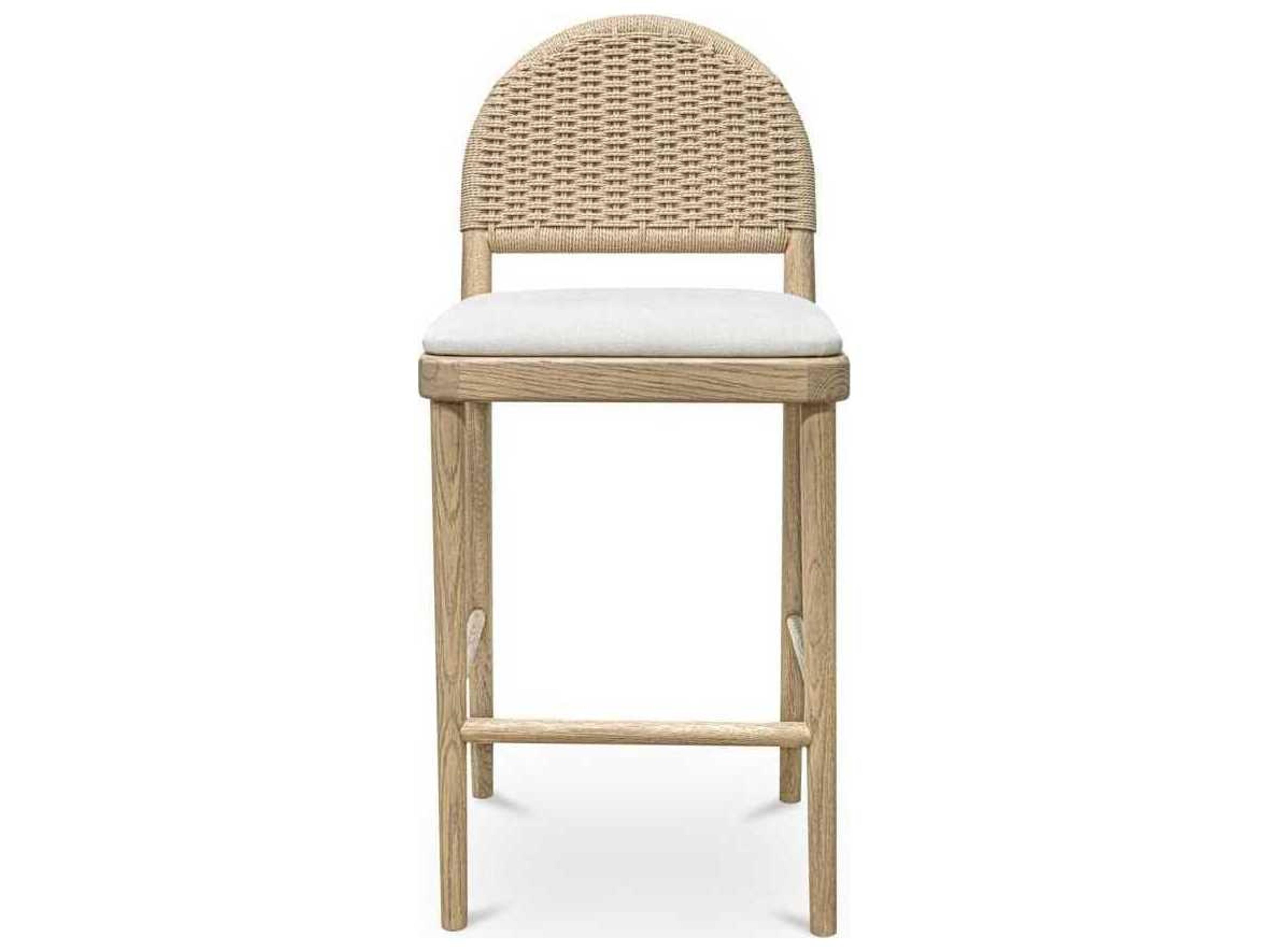 Moe's Home Claire Natural Upholstered Oak Wood Counter Stool