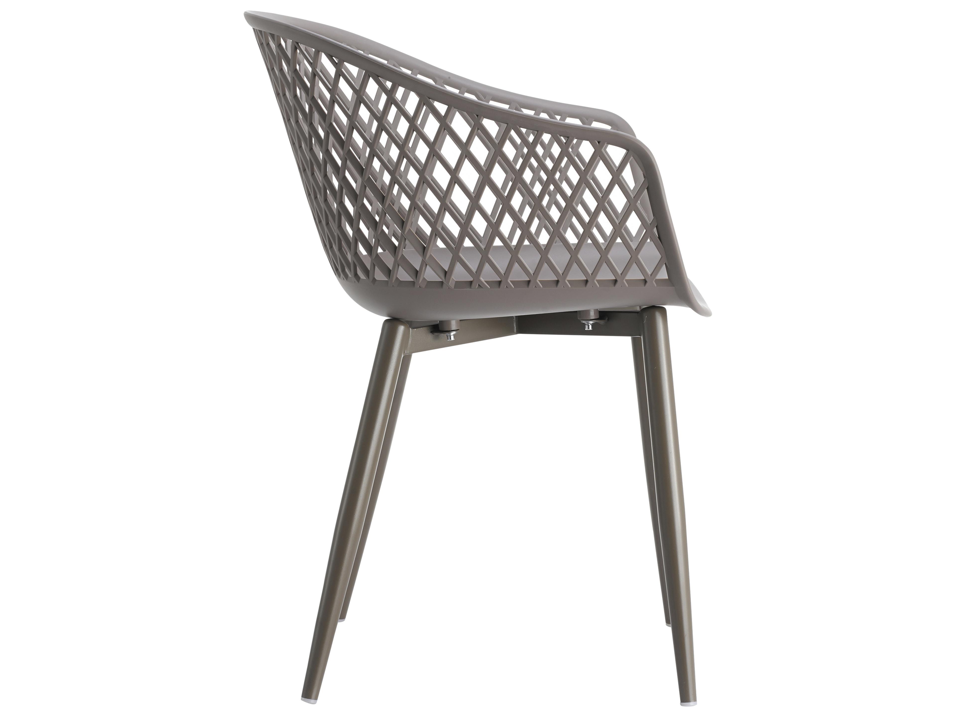 Moe's Home Piazza Gray Arm Dining Chair Set of 2