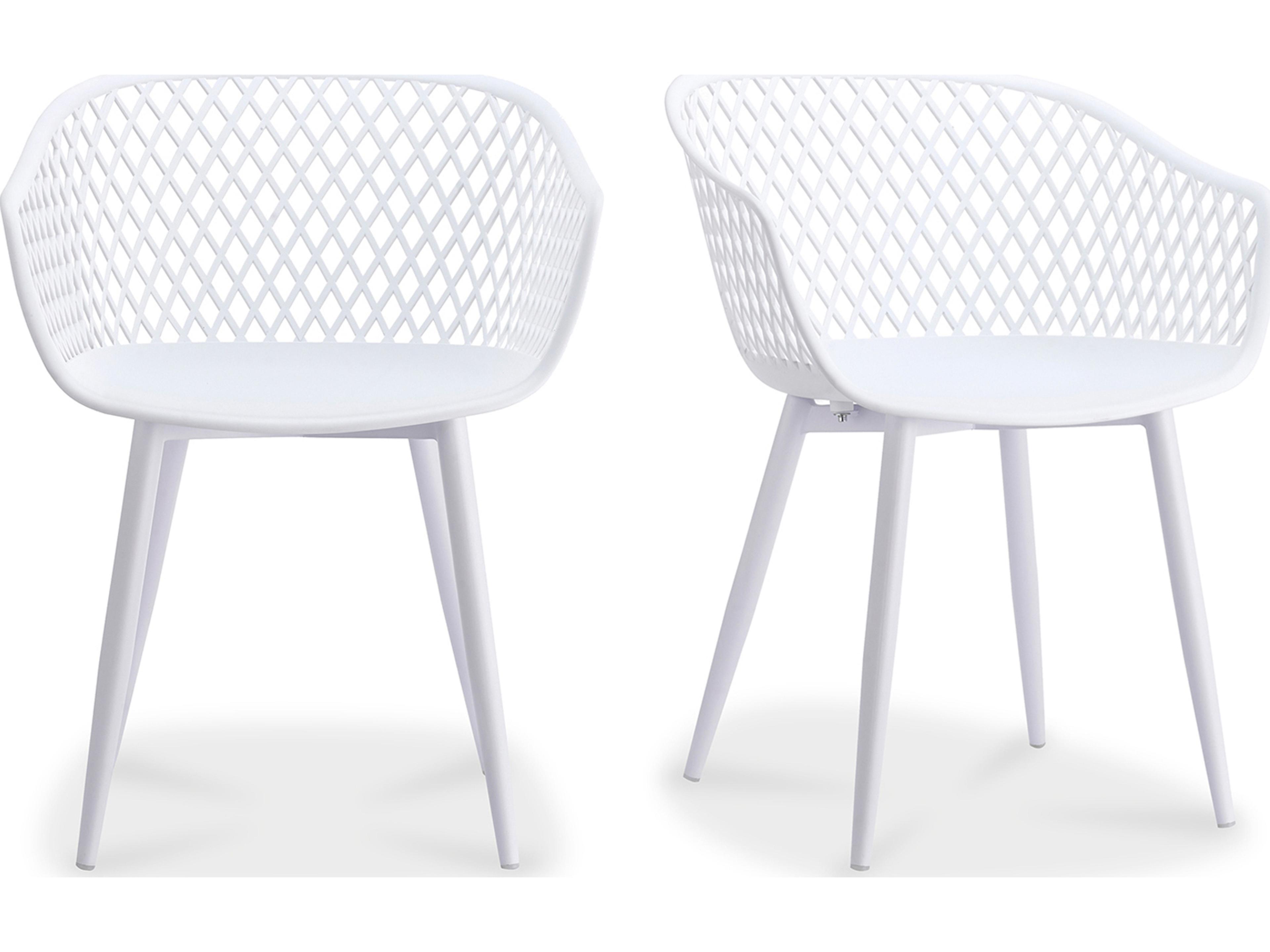 Moe's Home Piazza White Arm Dining Chair Set of 2