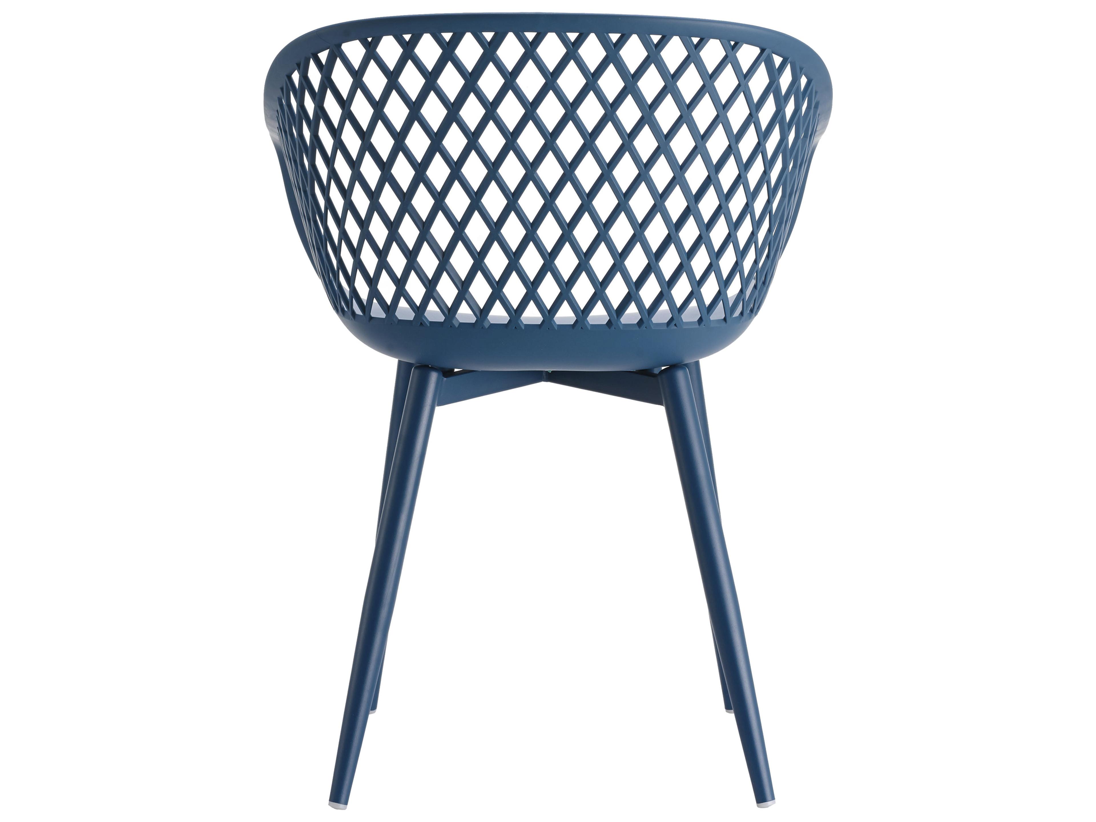 Moe's Home Piazza Blue Arm Dining Chair Set of 2