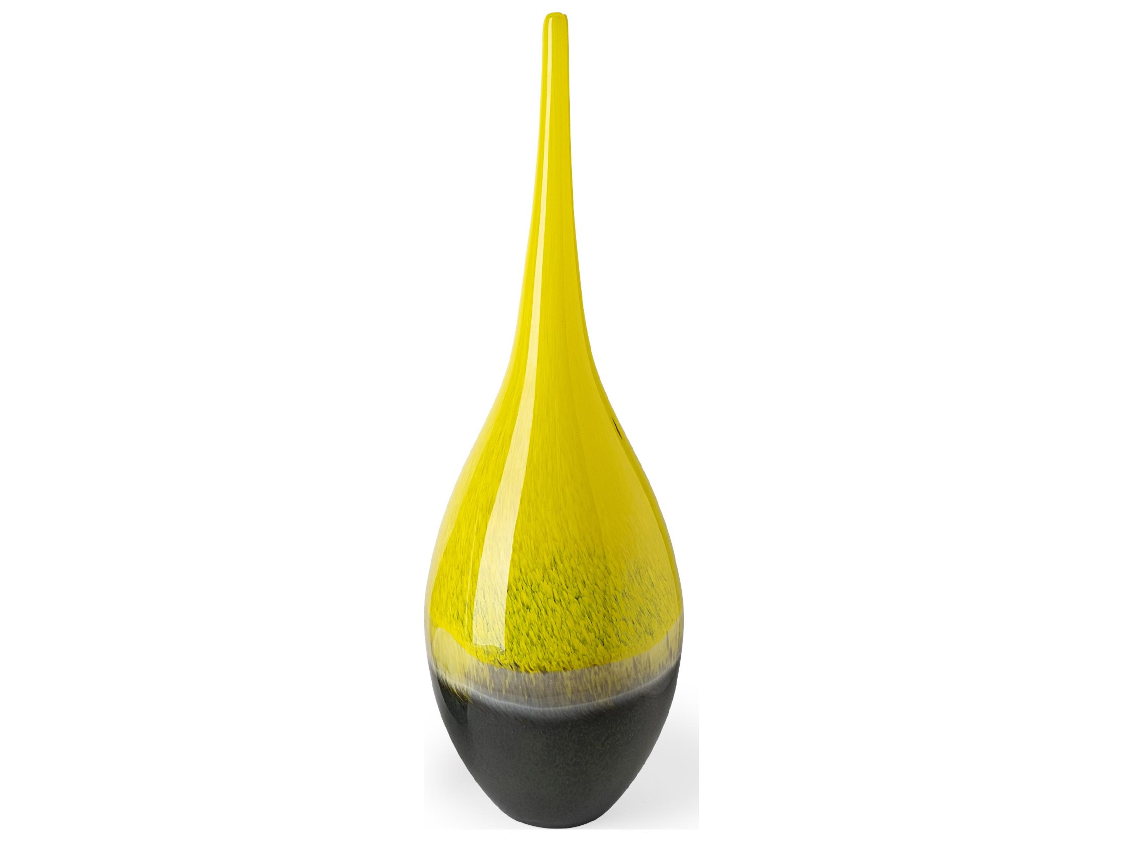 Jasse Large Yellow/Gray Ombre Glass Vase