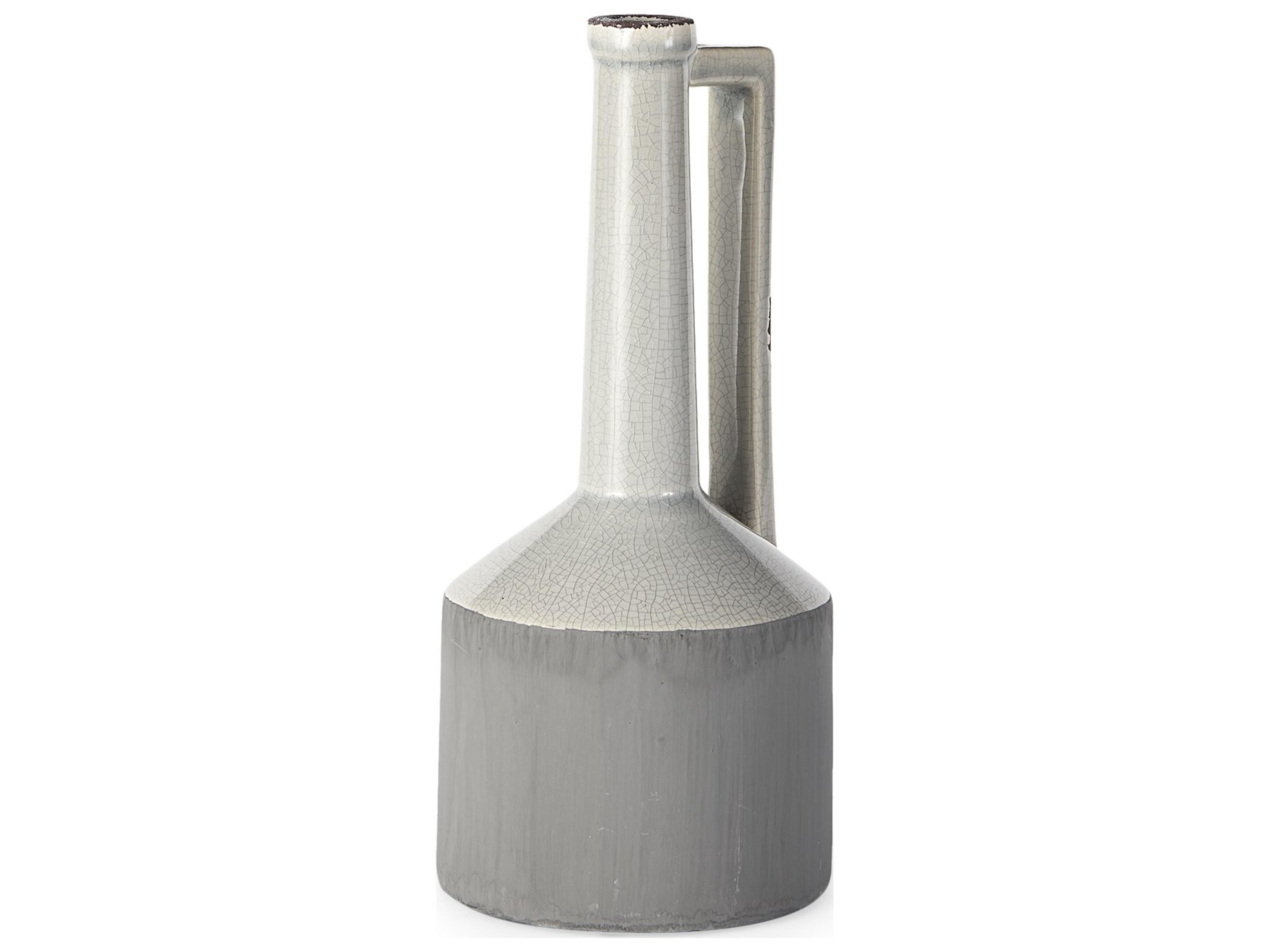 Burton 14.2H Medium Two Tone Gray Ceramic Jug Vase