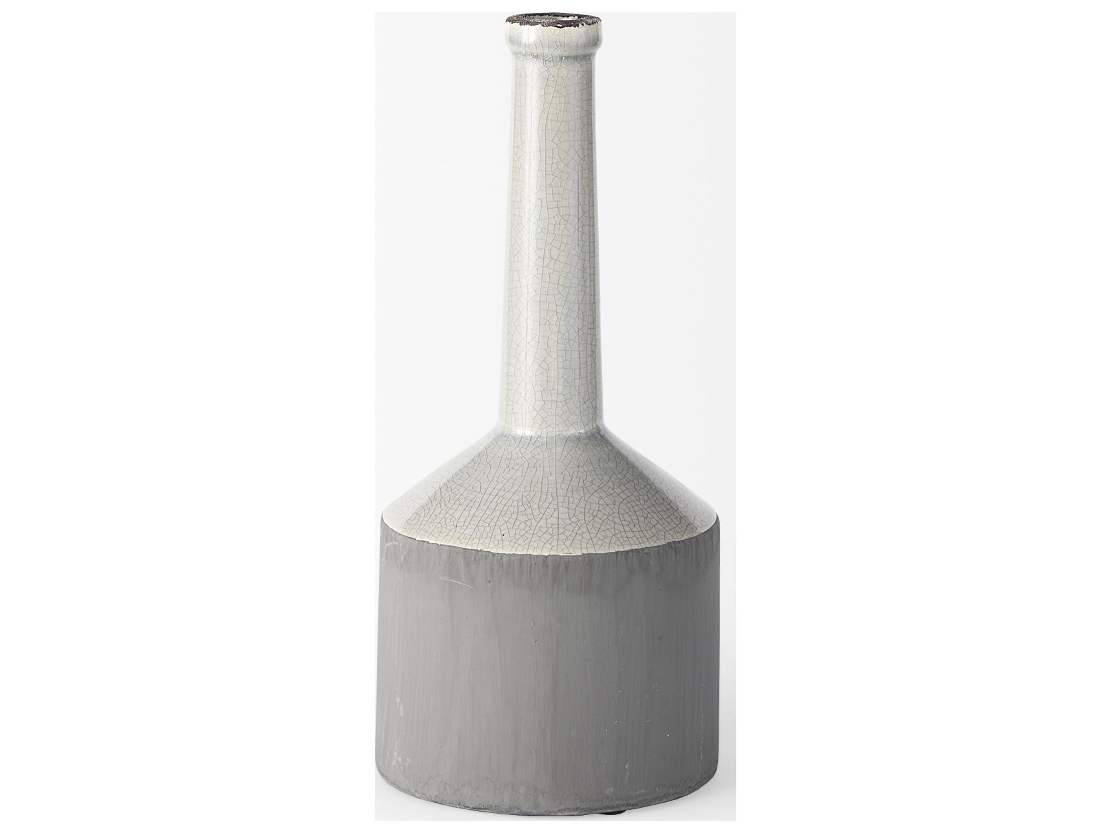 Mercana Burton 14.2H Medium Two Tone Gray Ceramic Jug Vase