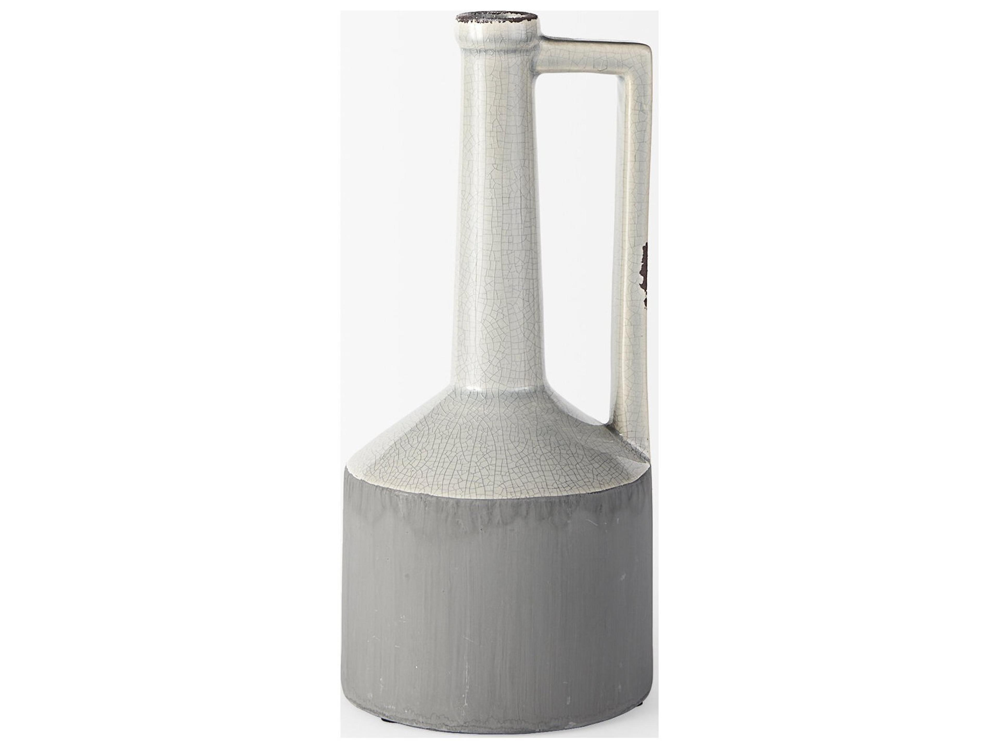 Mercana Burton 14.2H Medium Two Tone Gray Ceramic Jug Vase