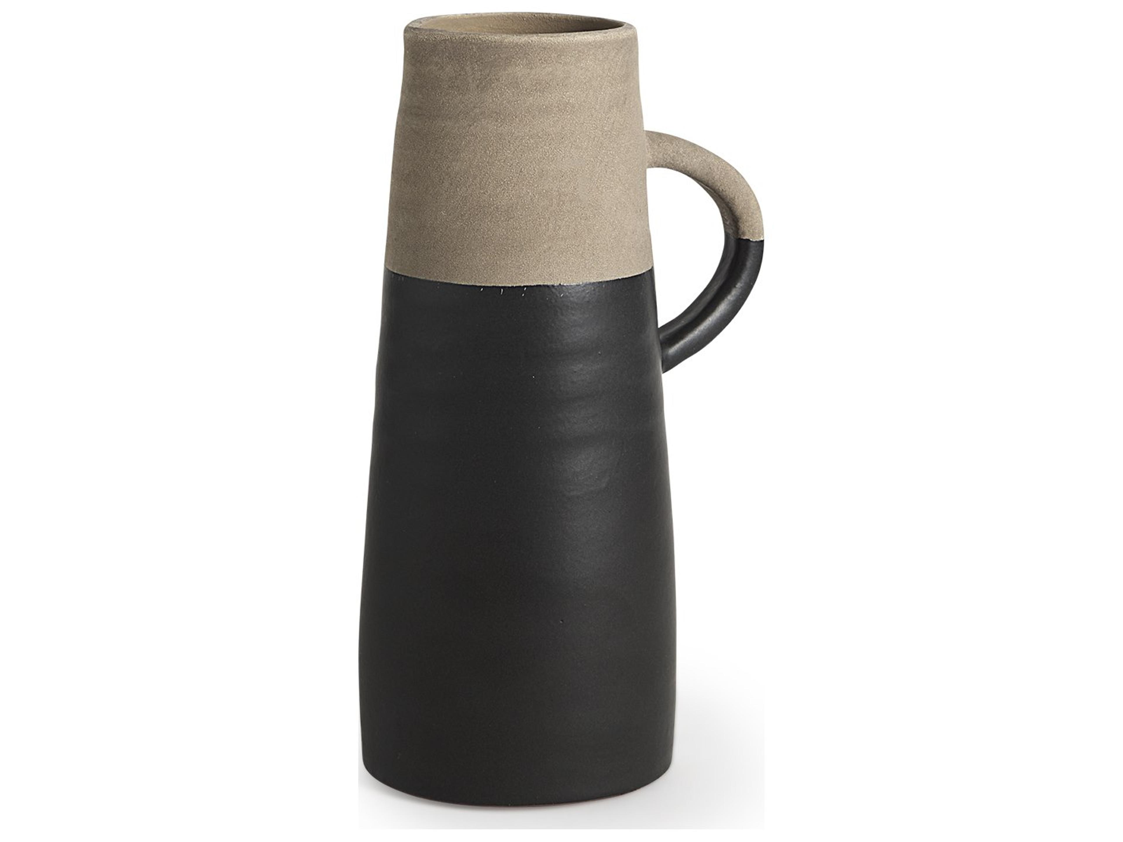 Garand Small 13H Two-Toned Black/Natural Ceramic Jug