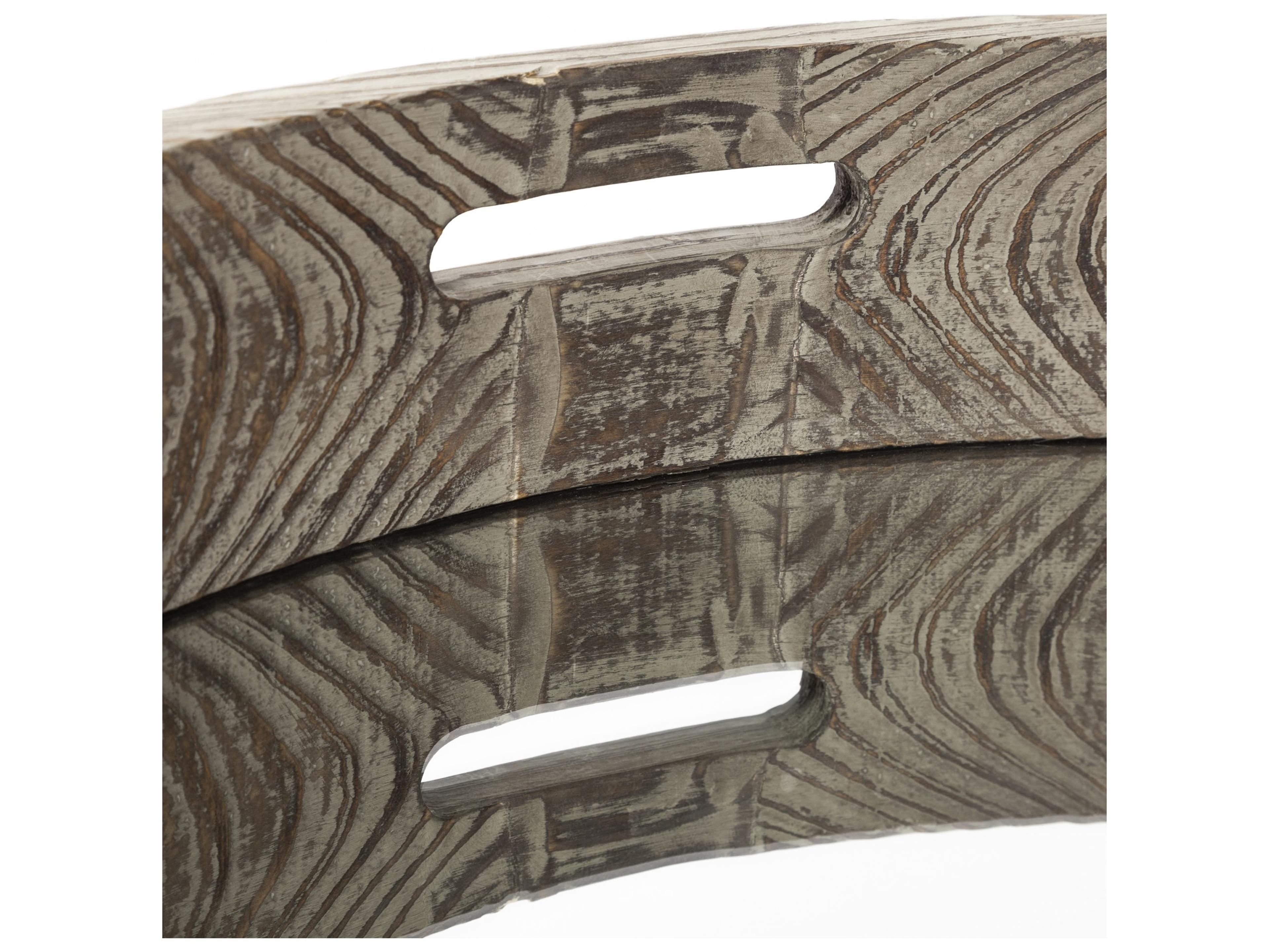 Mercana Whittier (Large) 28L x 28W Brown Wooden Mirrored Base Tray