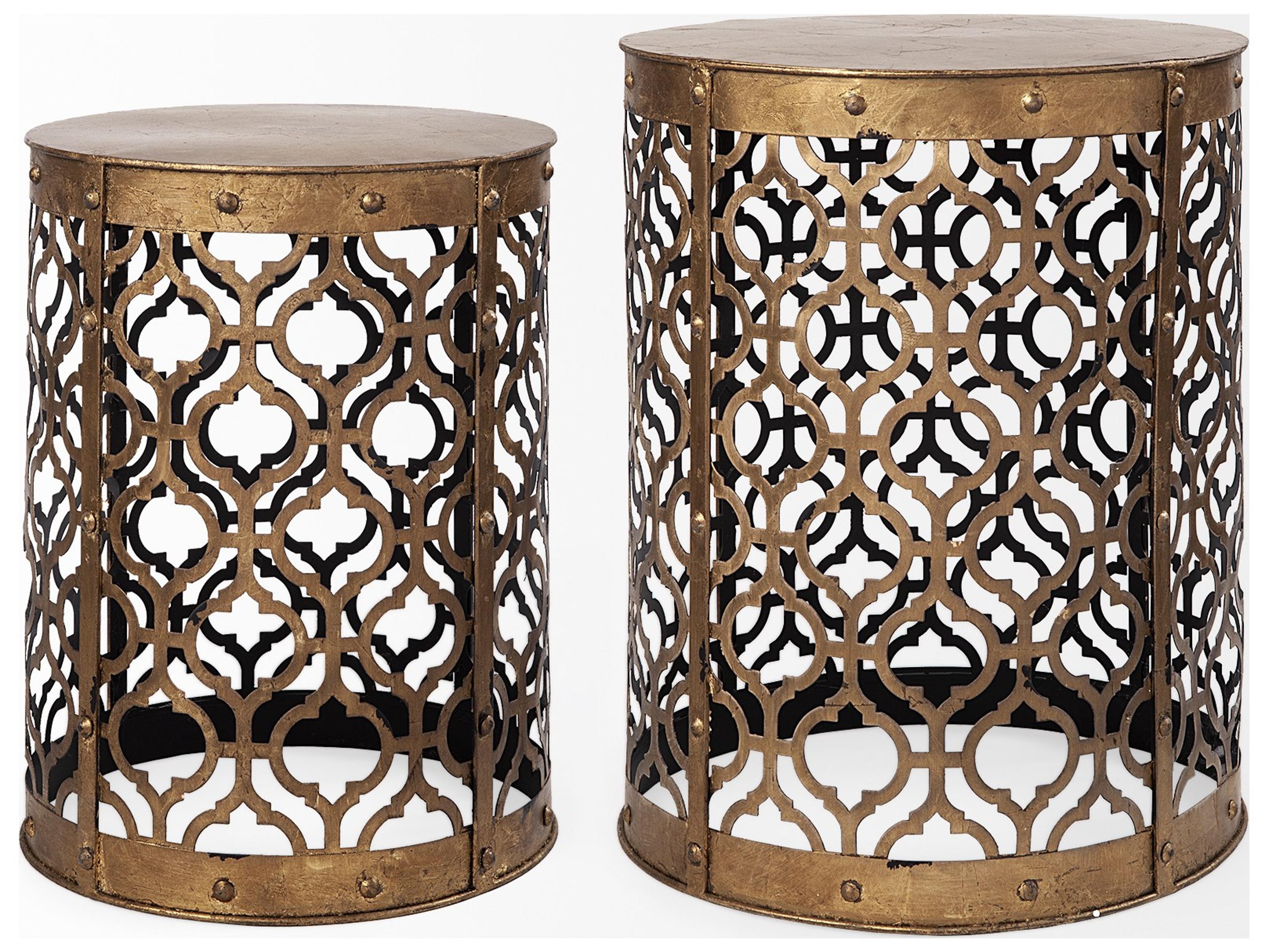 Mercana Rudebekia (Set of 2) 16L x 16W Gold Round Metal Accent Tables