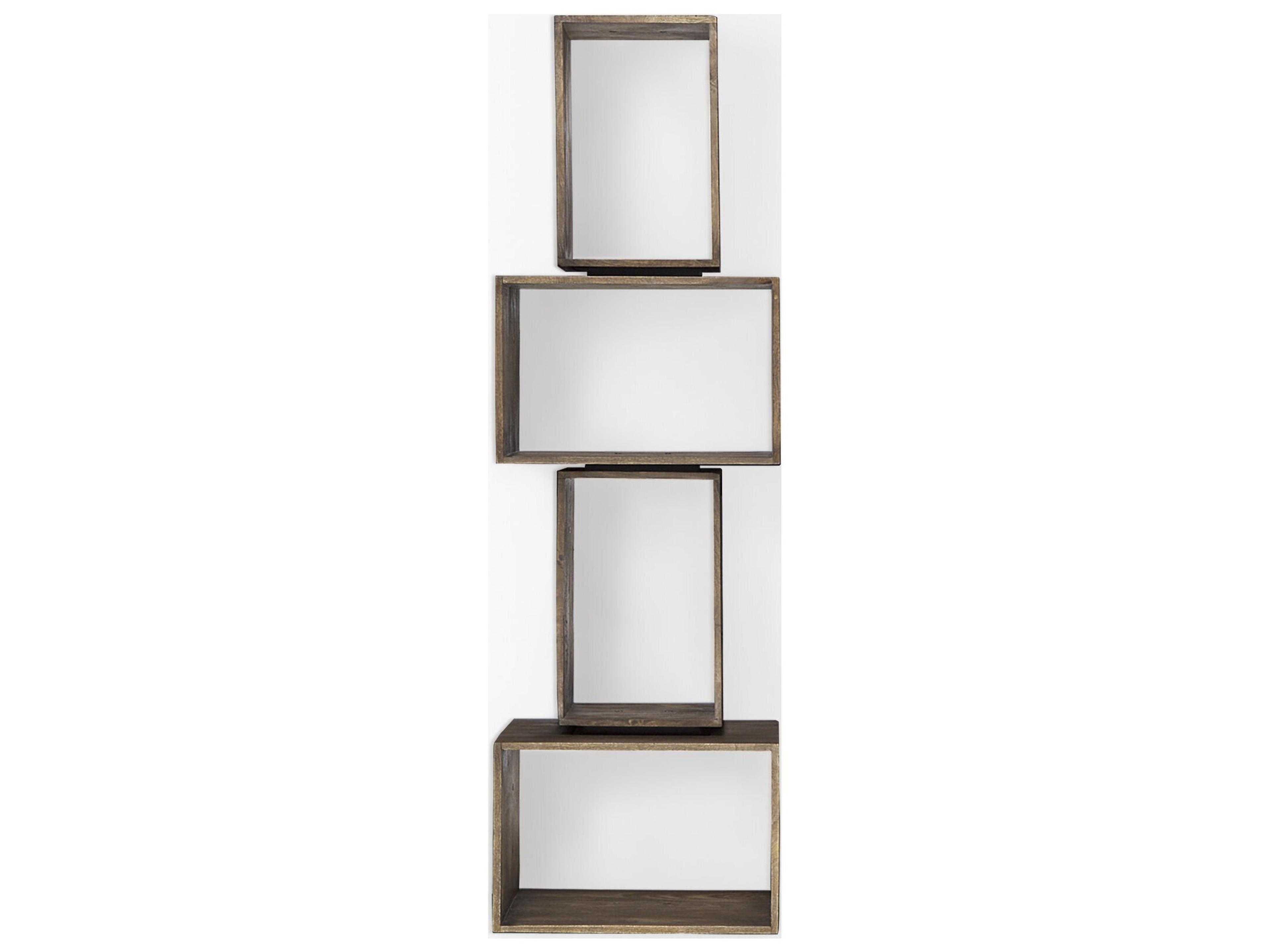 Mercana Simul Brown Wood 2 Shelves Modular Shelving Unit