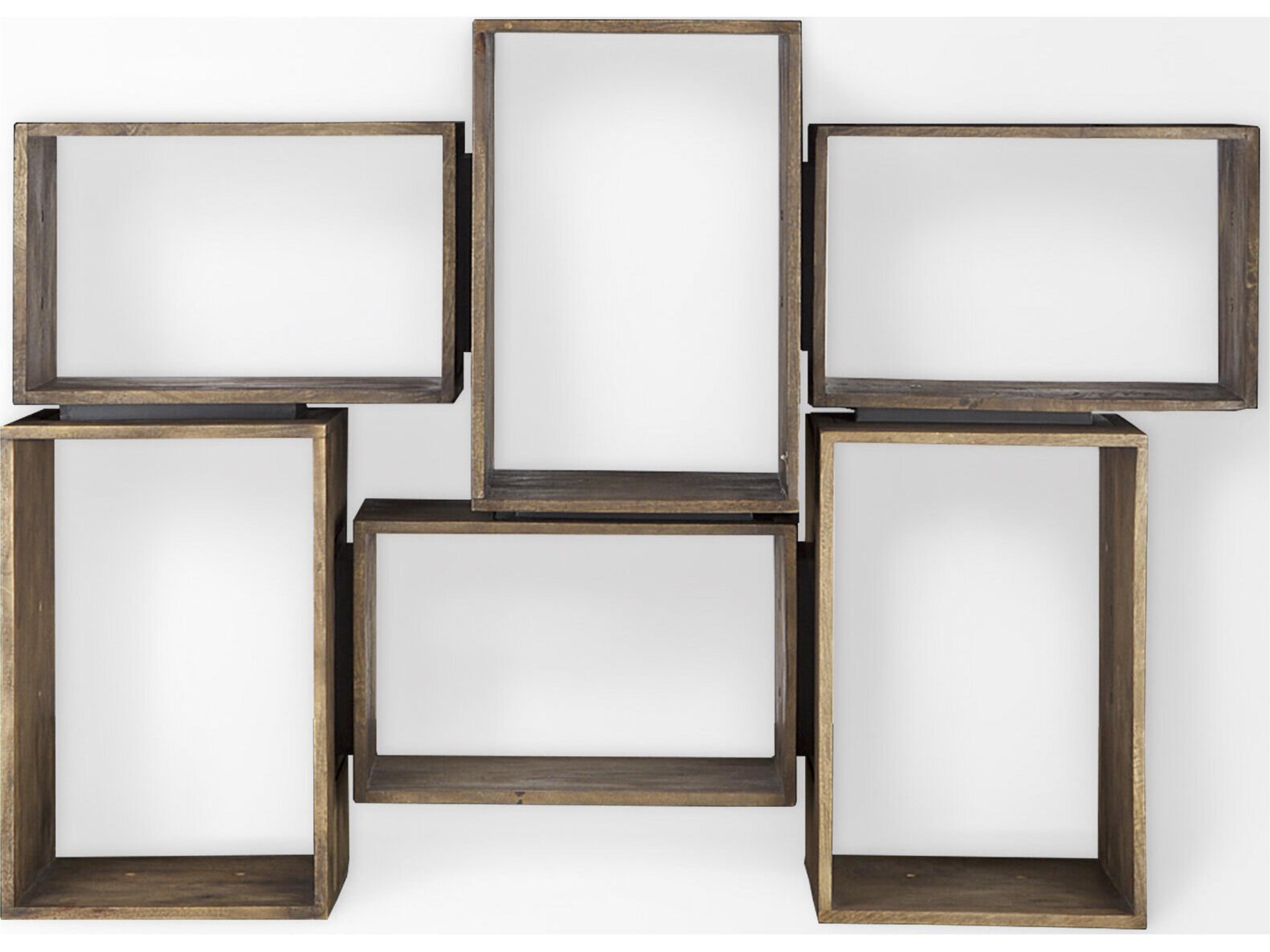 Mercana Simul Brown Wood 2 Shelves Modular Shelving Unit