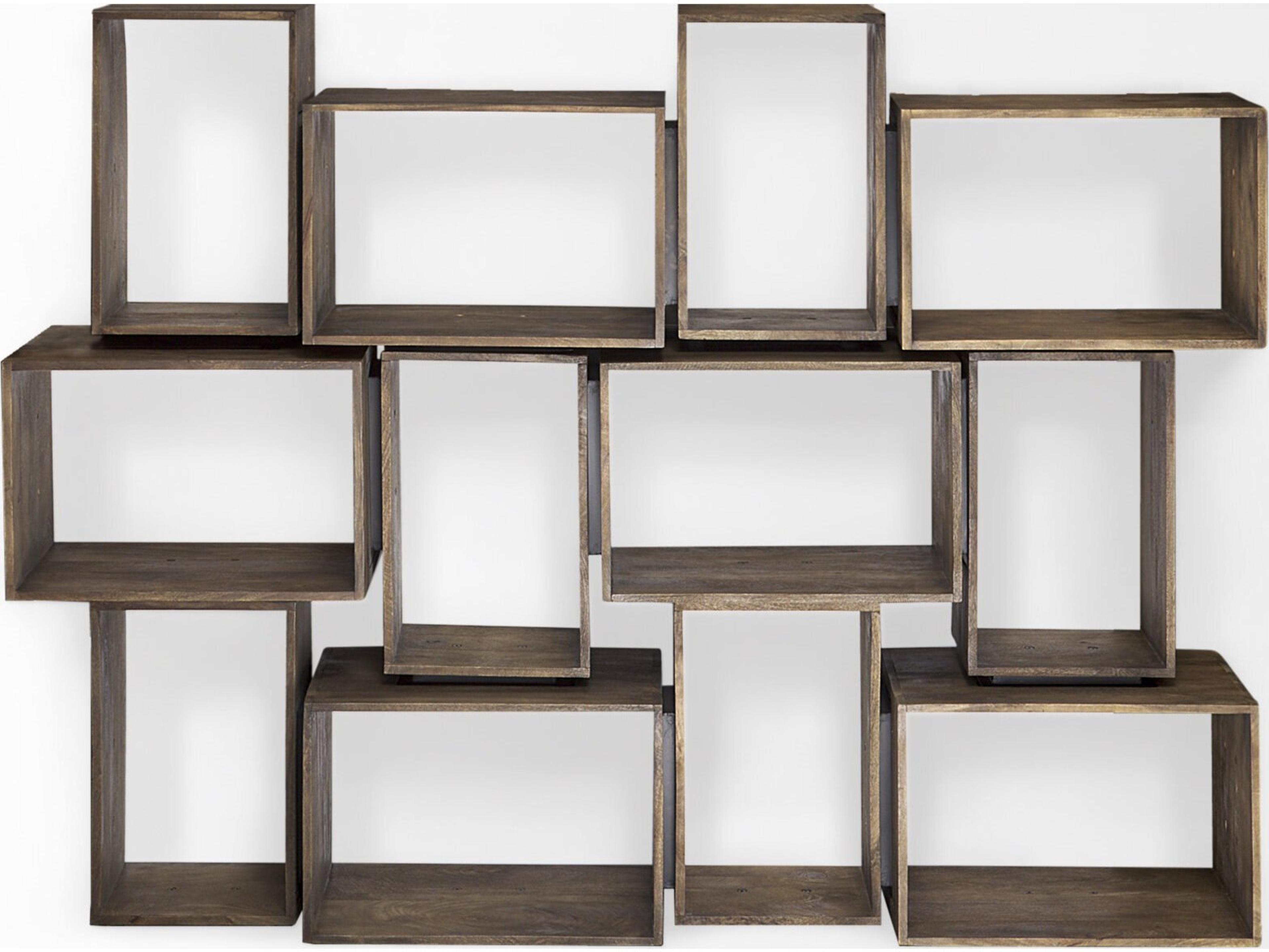 Mercana Simul Brown Wood 2 Shelves Modular Shelving Unit