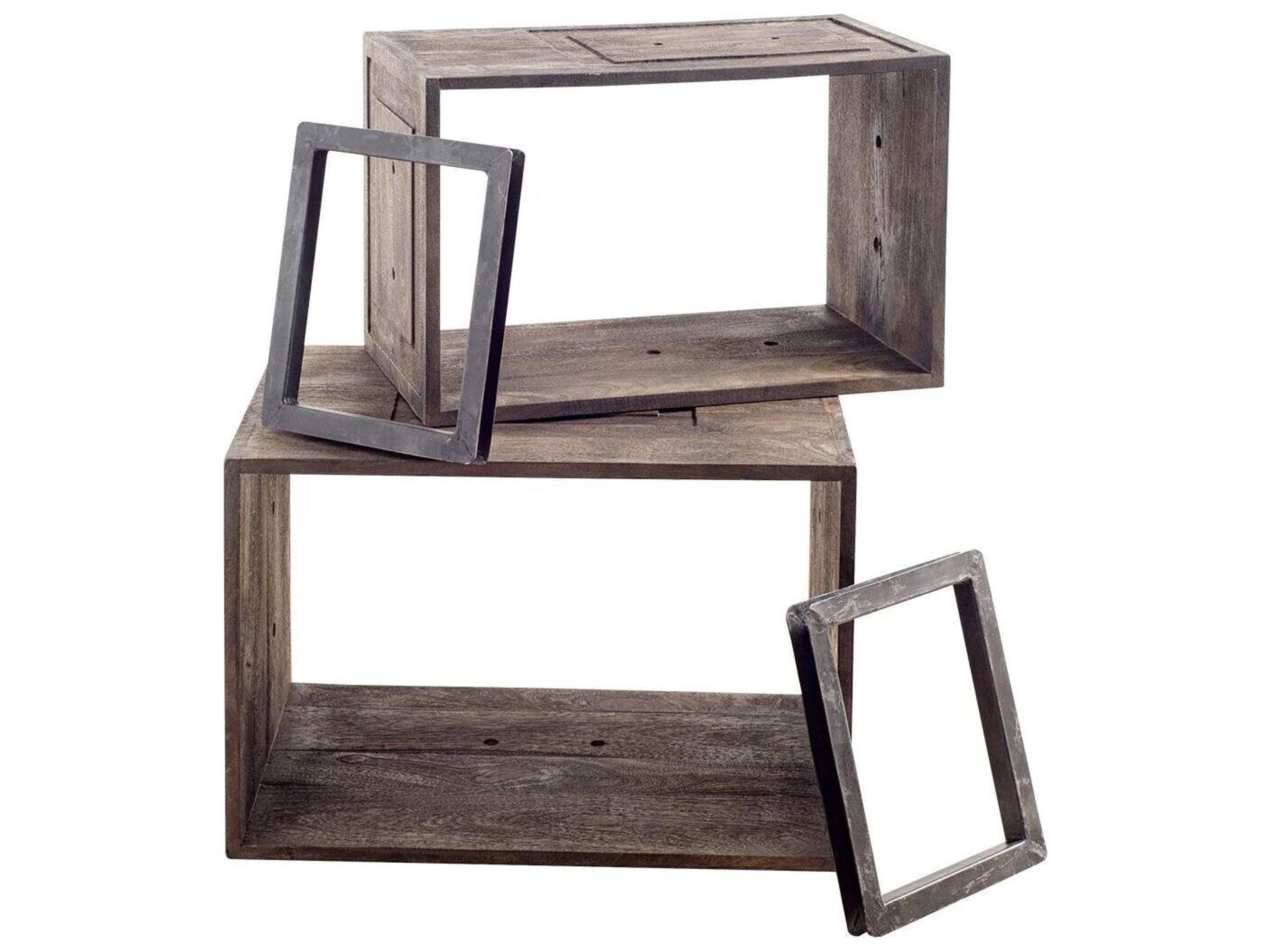 Simul Brown Wood 2 Shelves Modular Shelving Unit