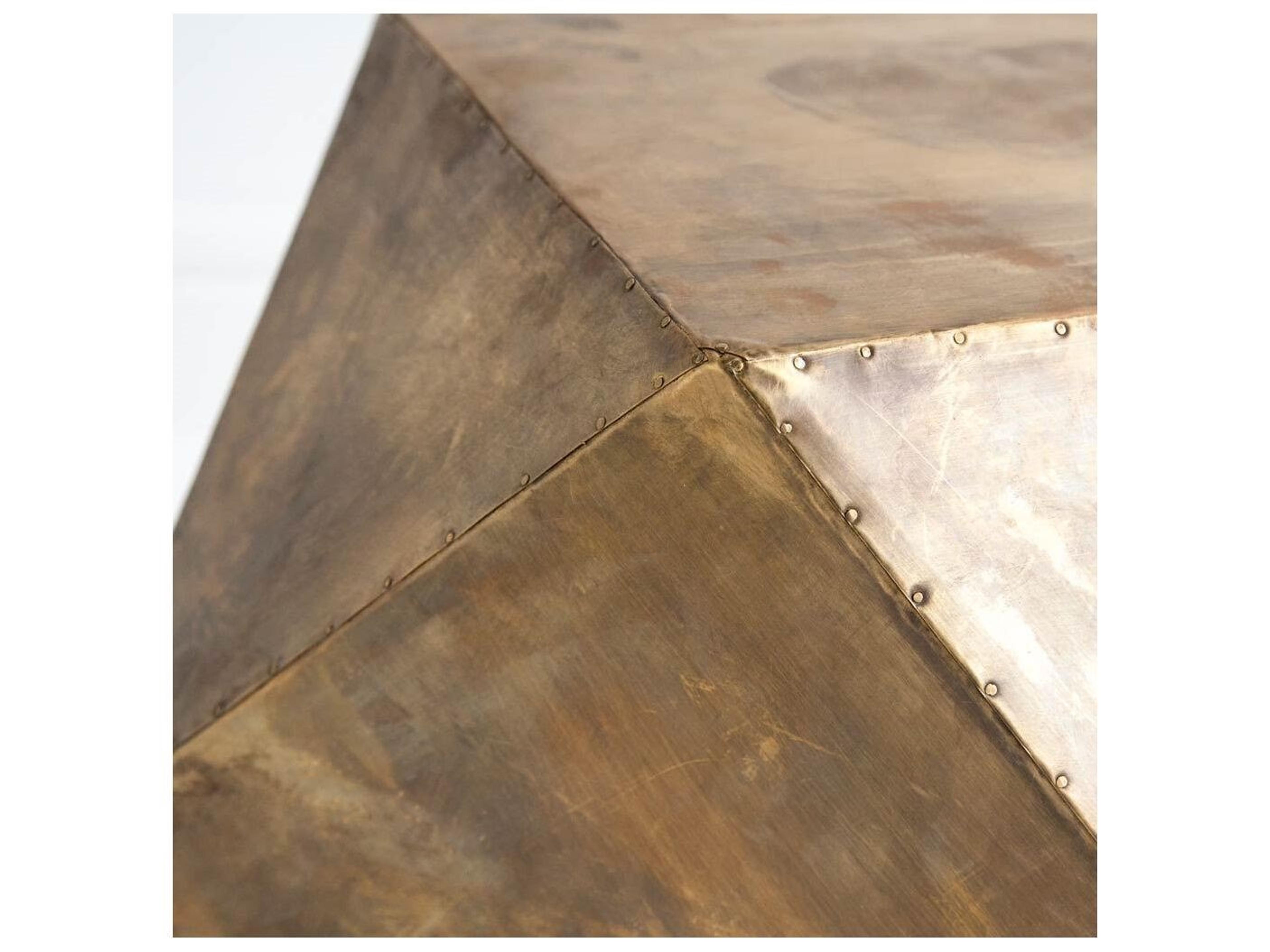 Mercana Exagoni 26" x 18.5" Hexagonal Brass Plated Hexagonal End/Side Table