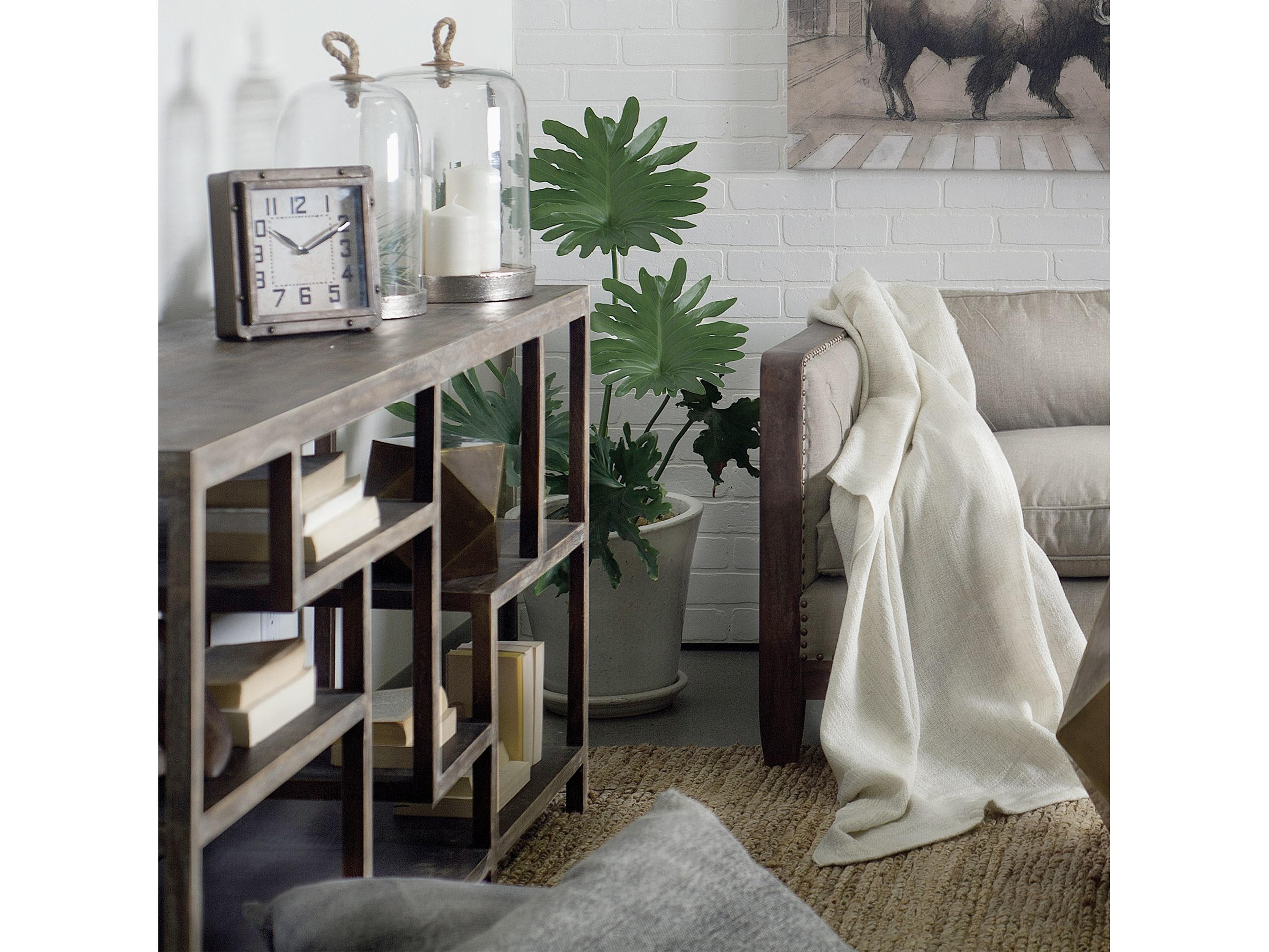 Mercana Wright I 16L x 66W Brown Wood Multi-Level Shelf Console Table