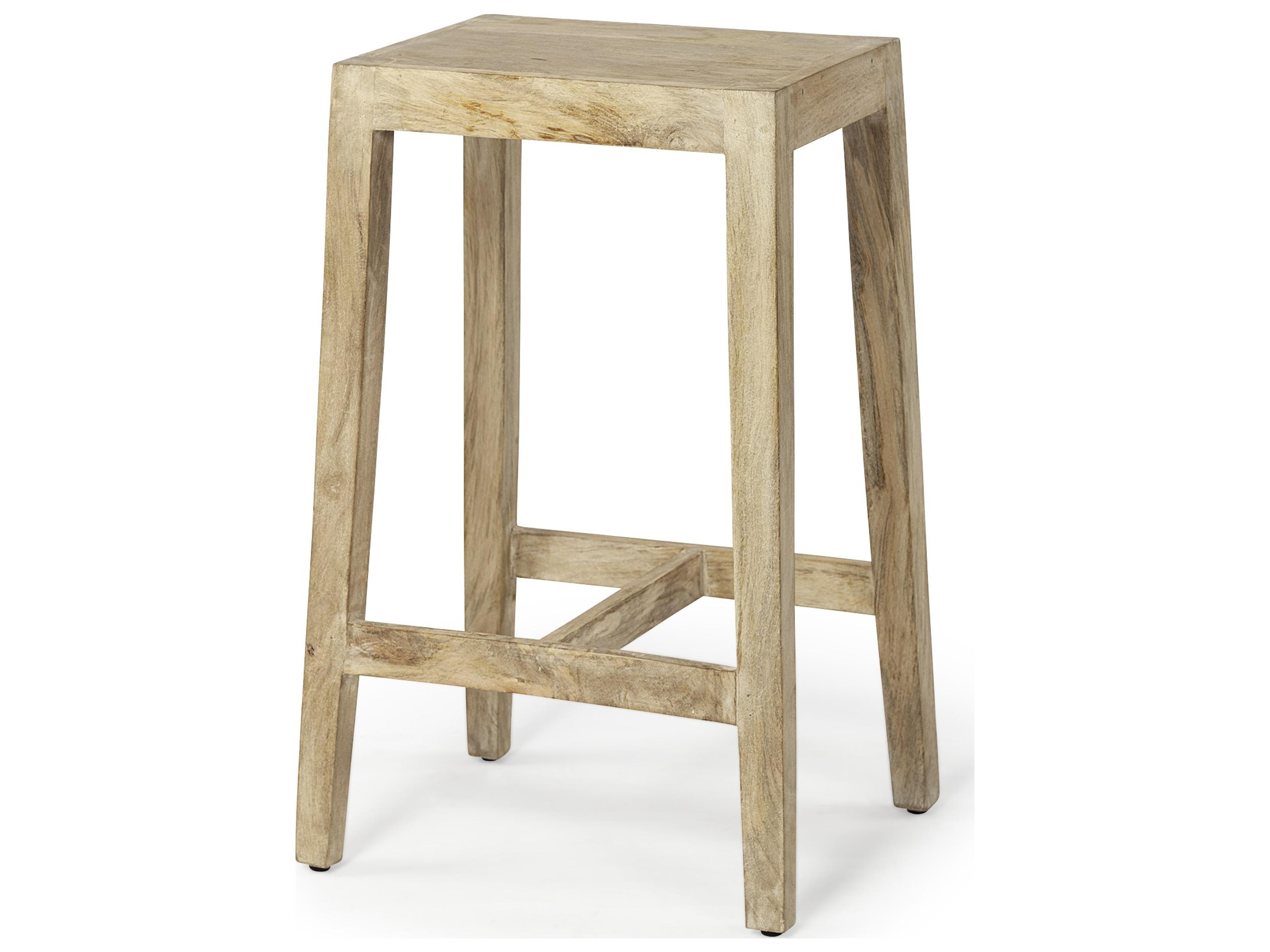 Colony 25" Seat Height Brown Wood Seat & Frame Stool