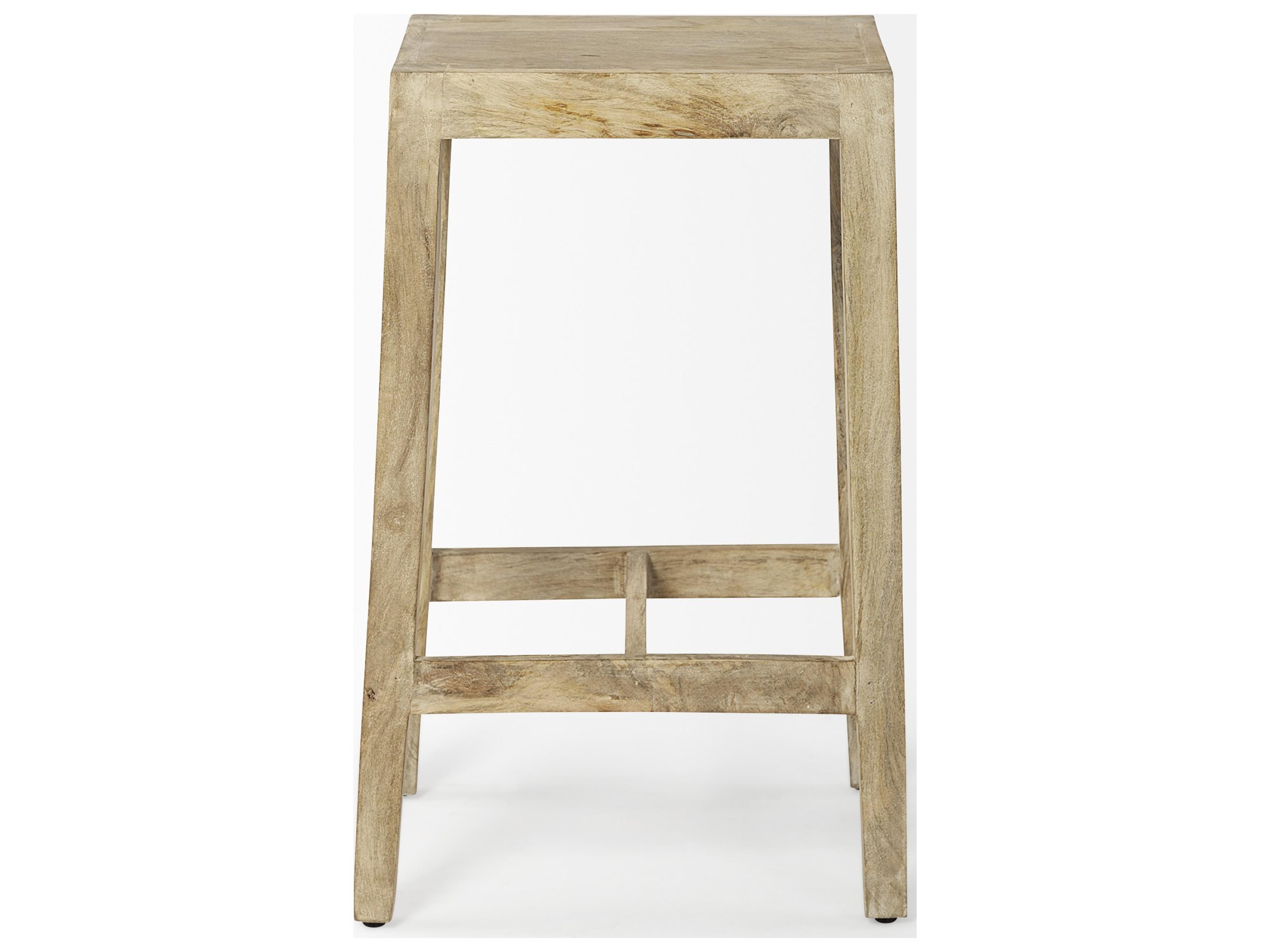 Mercana Colony 25" Seat Height Brown Wood Seat & Frame Stool