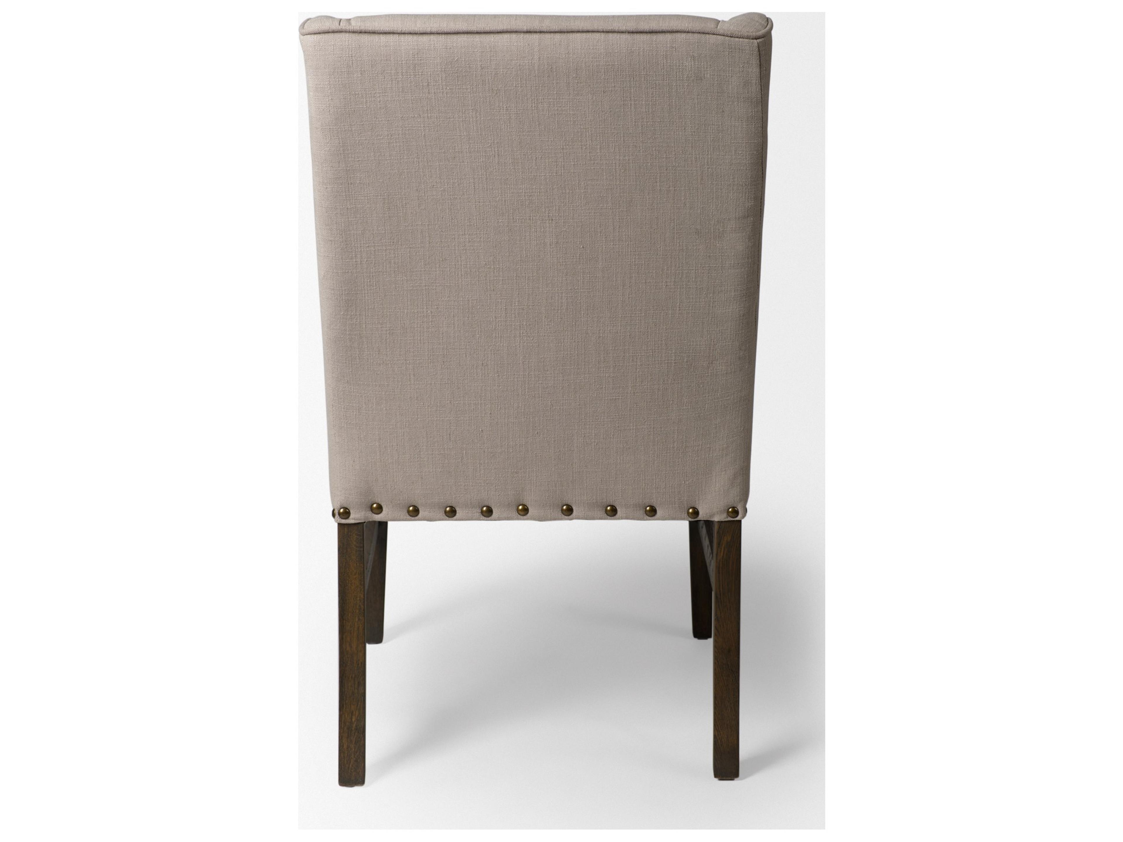 Mercana Kensington I Beige Fabric and Solid Wood Dining Chair